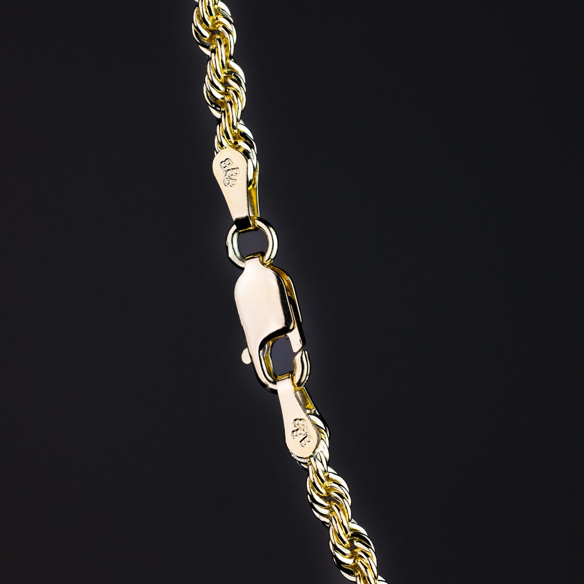 Gold Hollow Rope Chain With 3mm Width - Model 0435