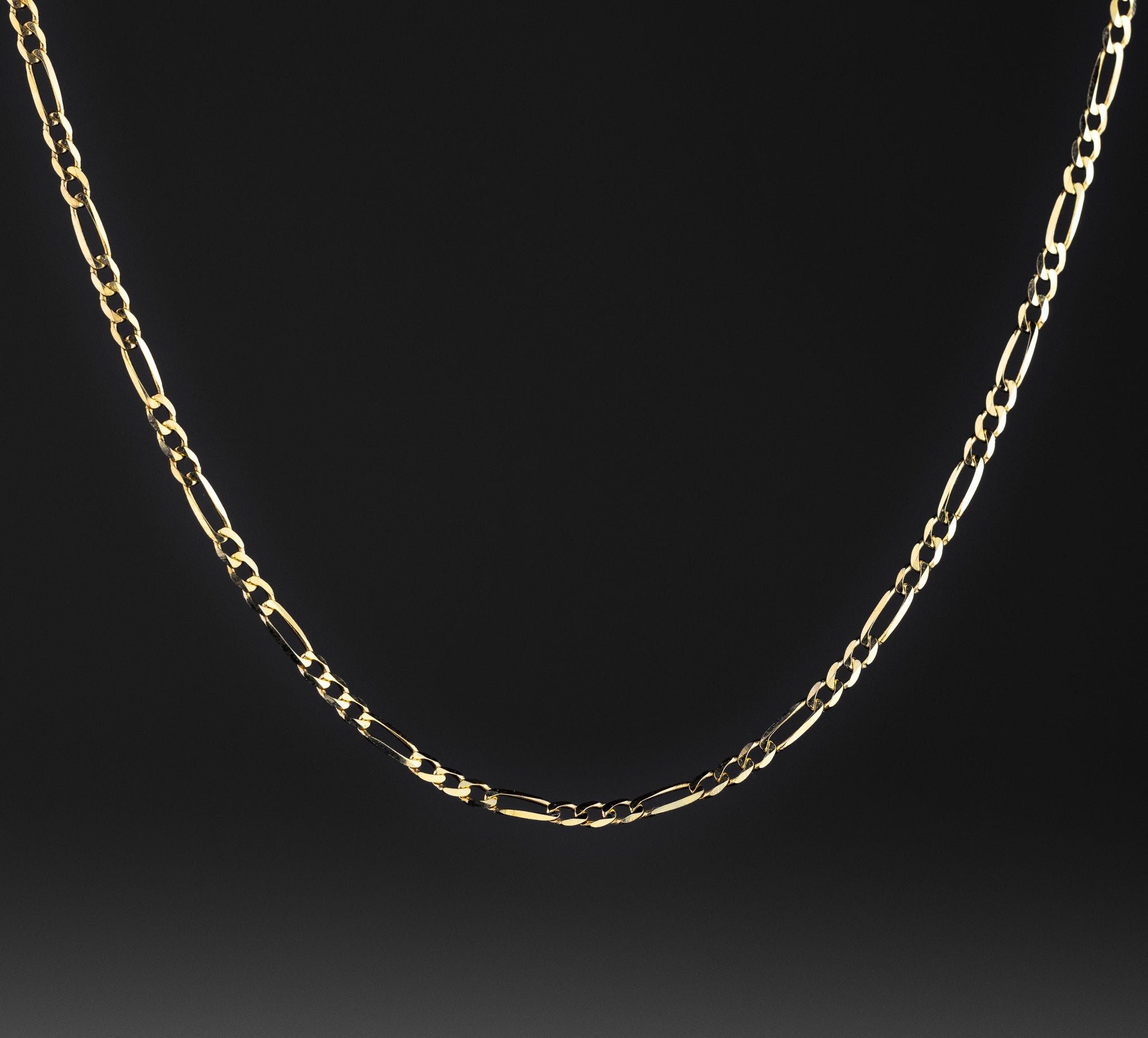 Gold Solid Figaro Chain With 2mm Width - Model 0105