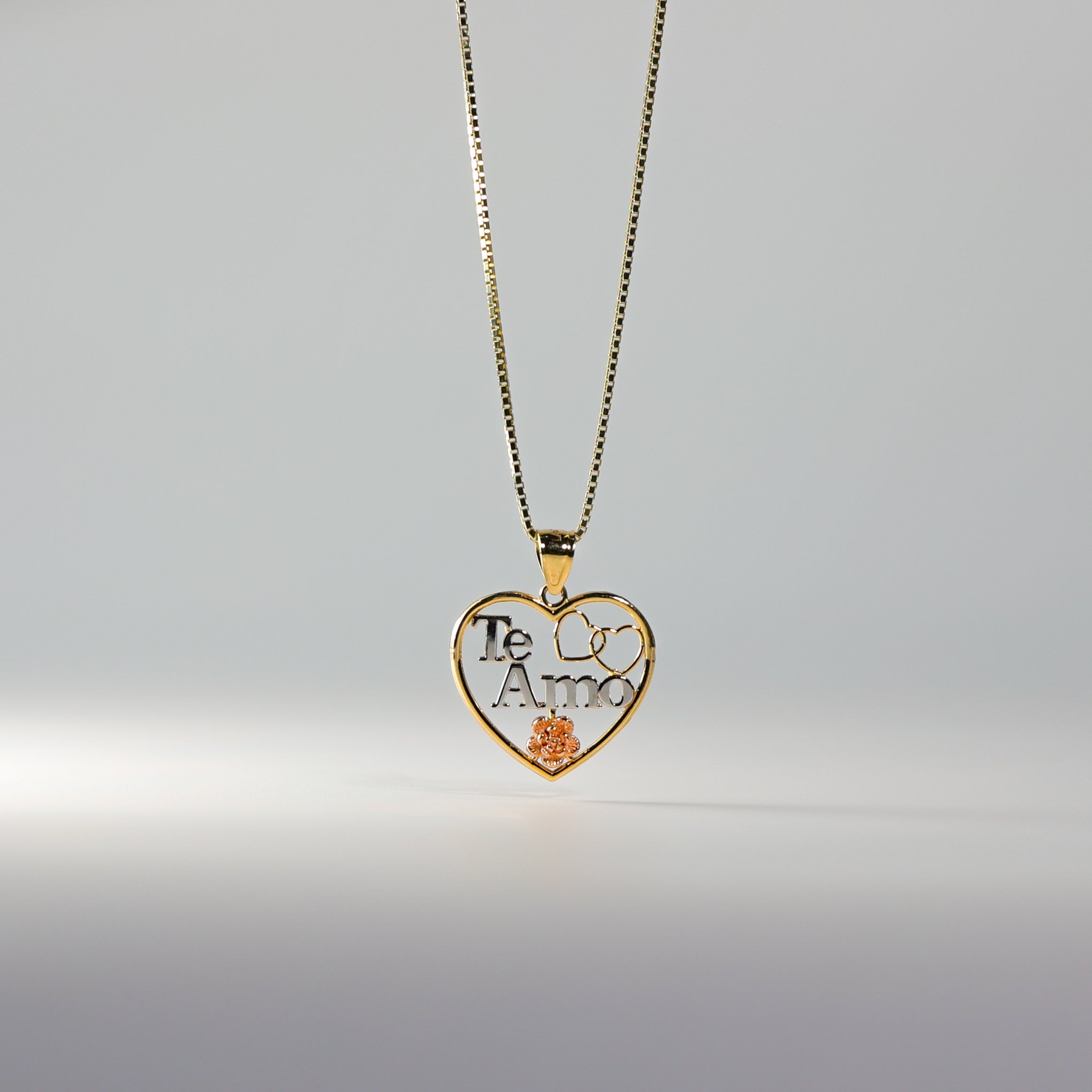 Gold Te Amo Heart 2 Piece Pendant Model-2378 - Charlie & Co. Jewelry