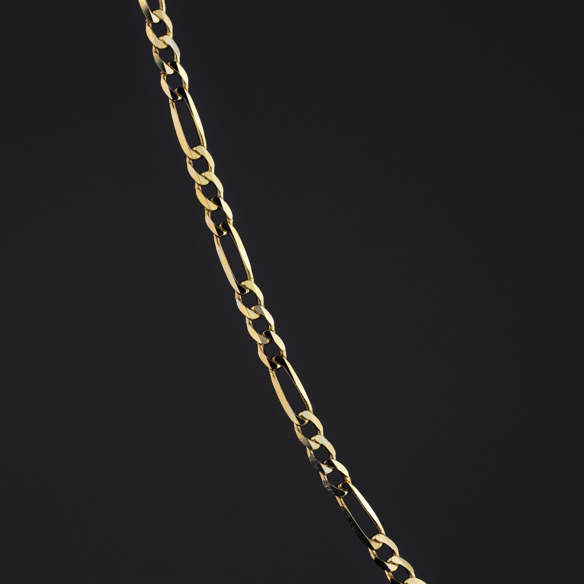 Gold Solid Figaro Chain With 2mm Width - Model 0105