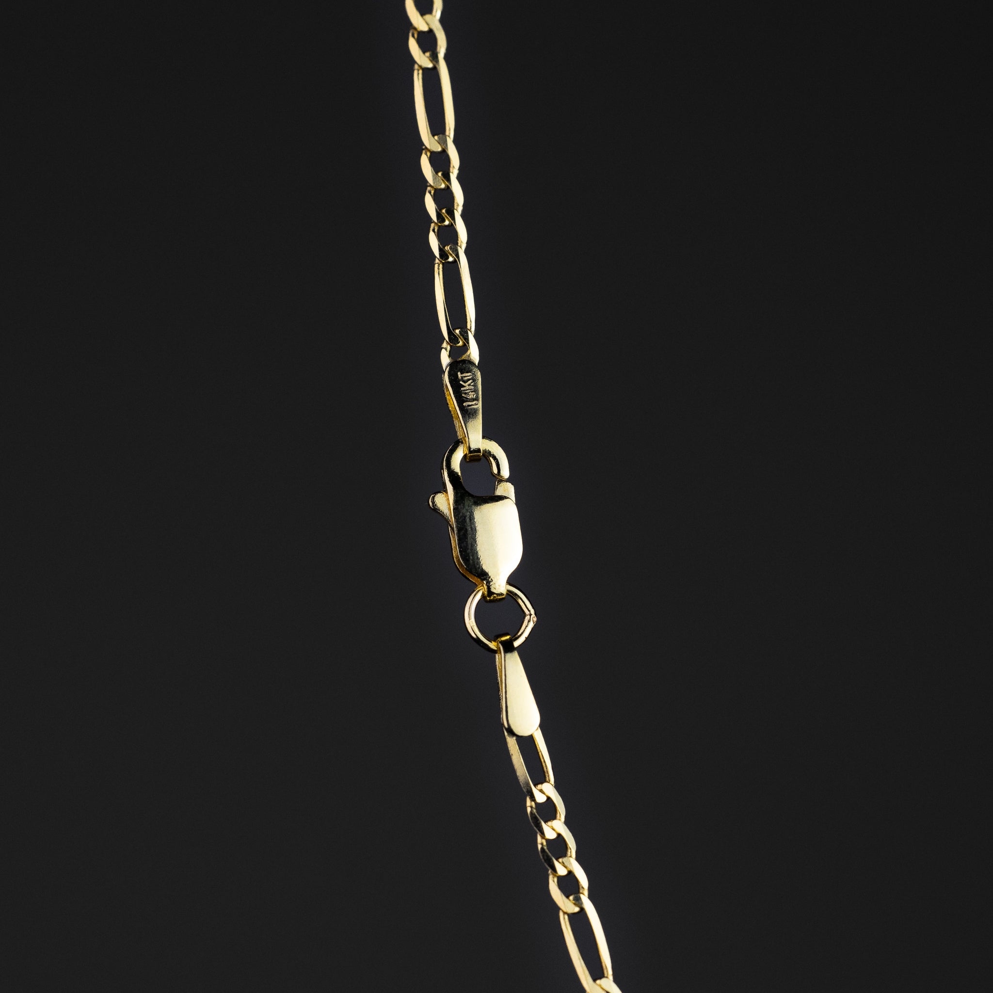 Gold Solid Figaro Chain With 2mm Width - Model 0105