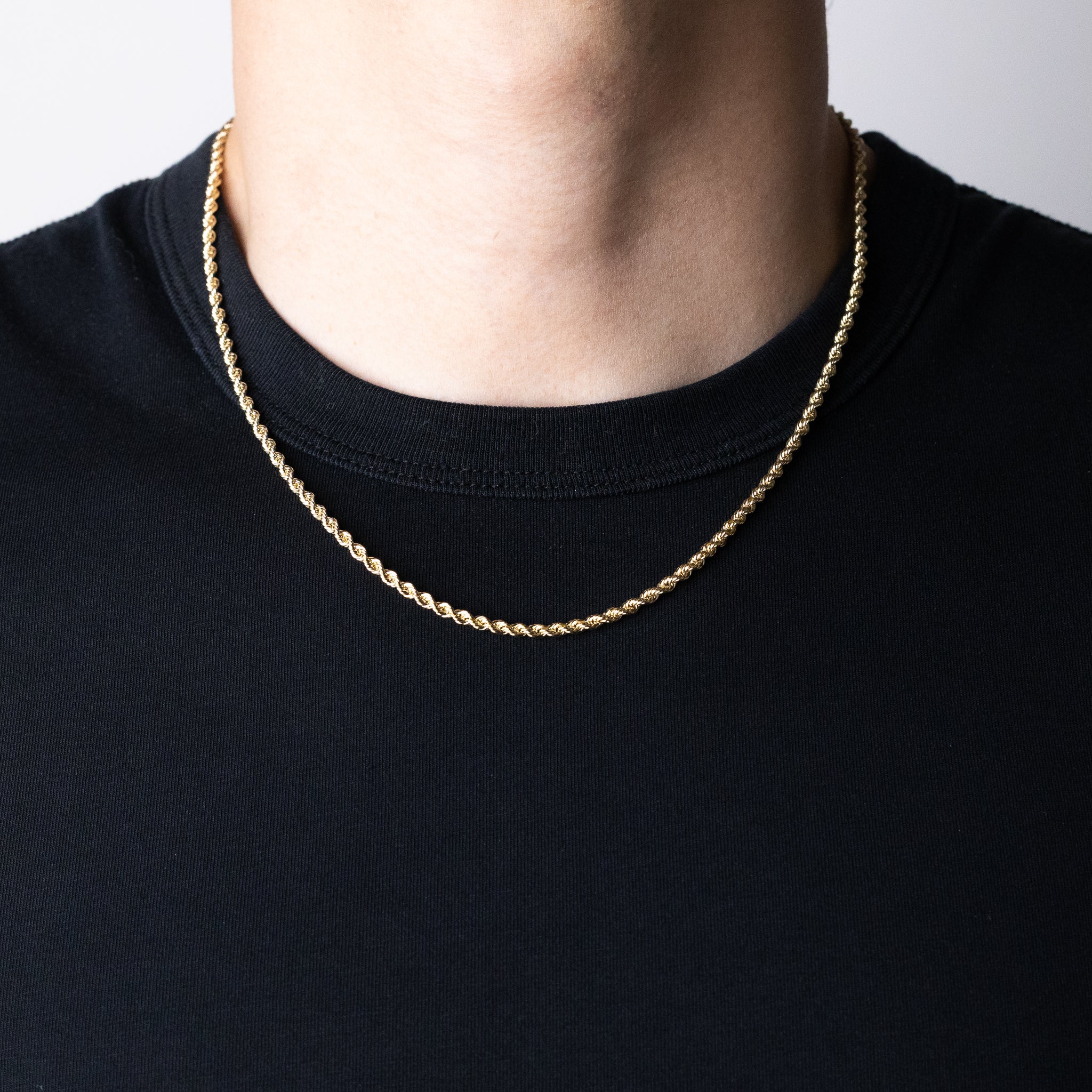 Gold Hollow Rope Chain With 3mm Width - Model 0435