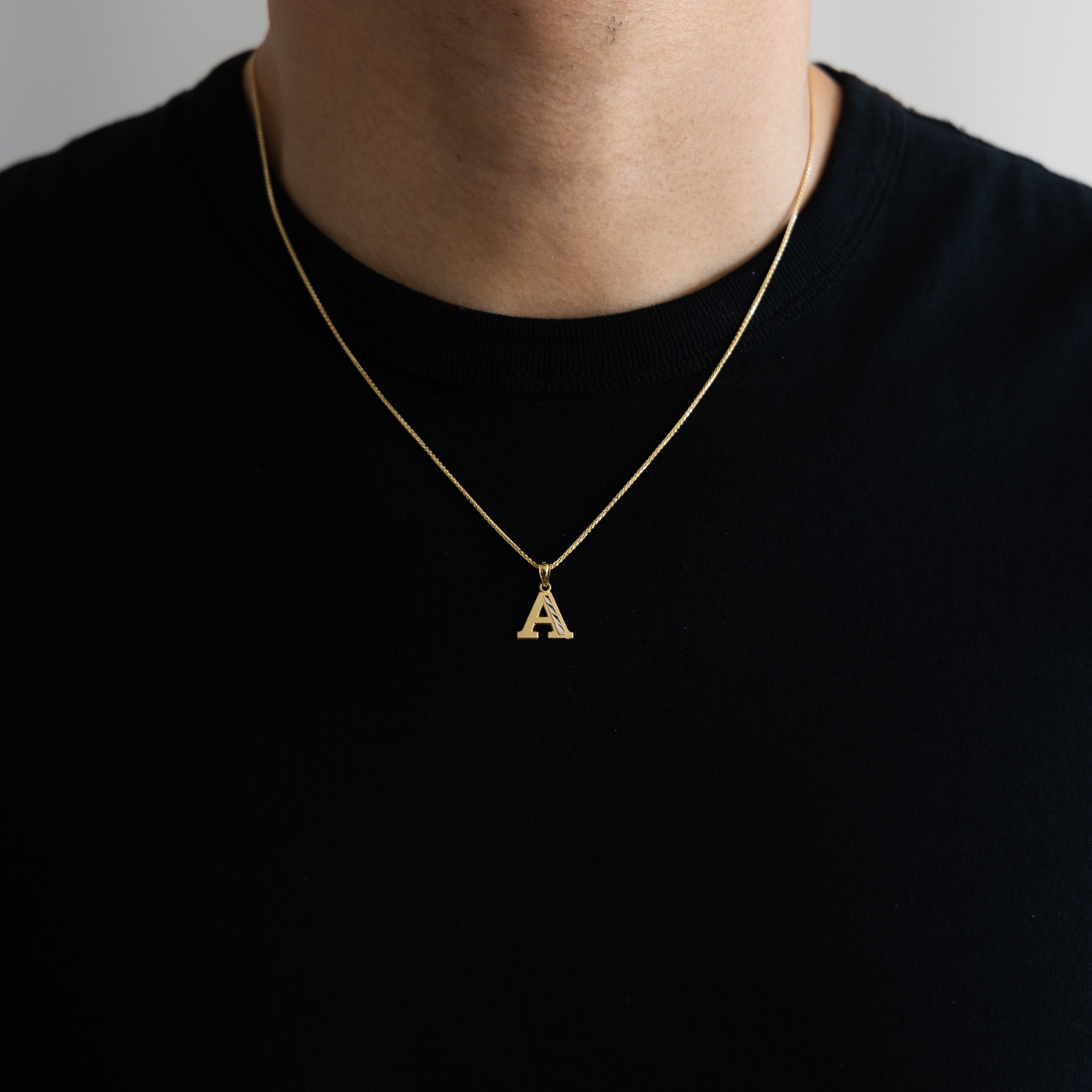 Gold Bold Letter A Pendant | A-Z Pendants - Charlie & Co. Jewelry