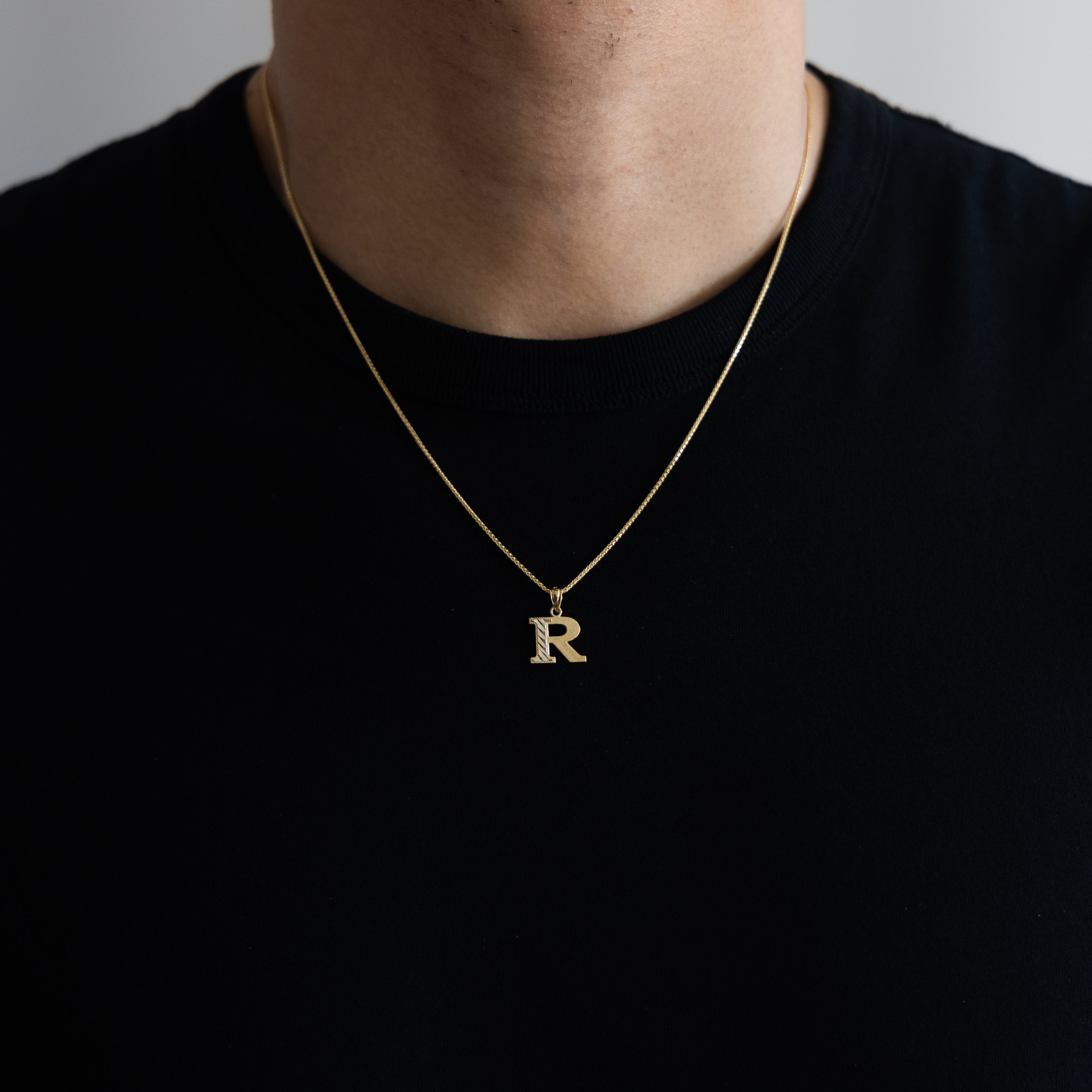 Gold Bold Letter R Pendant | A-Z Pendants - Charlie & Co. Jewelry