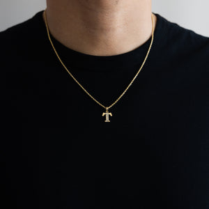 Gold Bold Letter T Pendant | A-Z Pendants - Charlie & Co. Jewelry