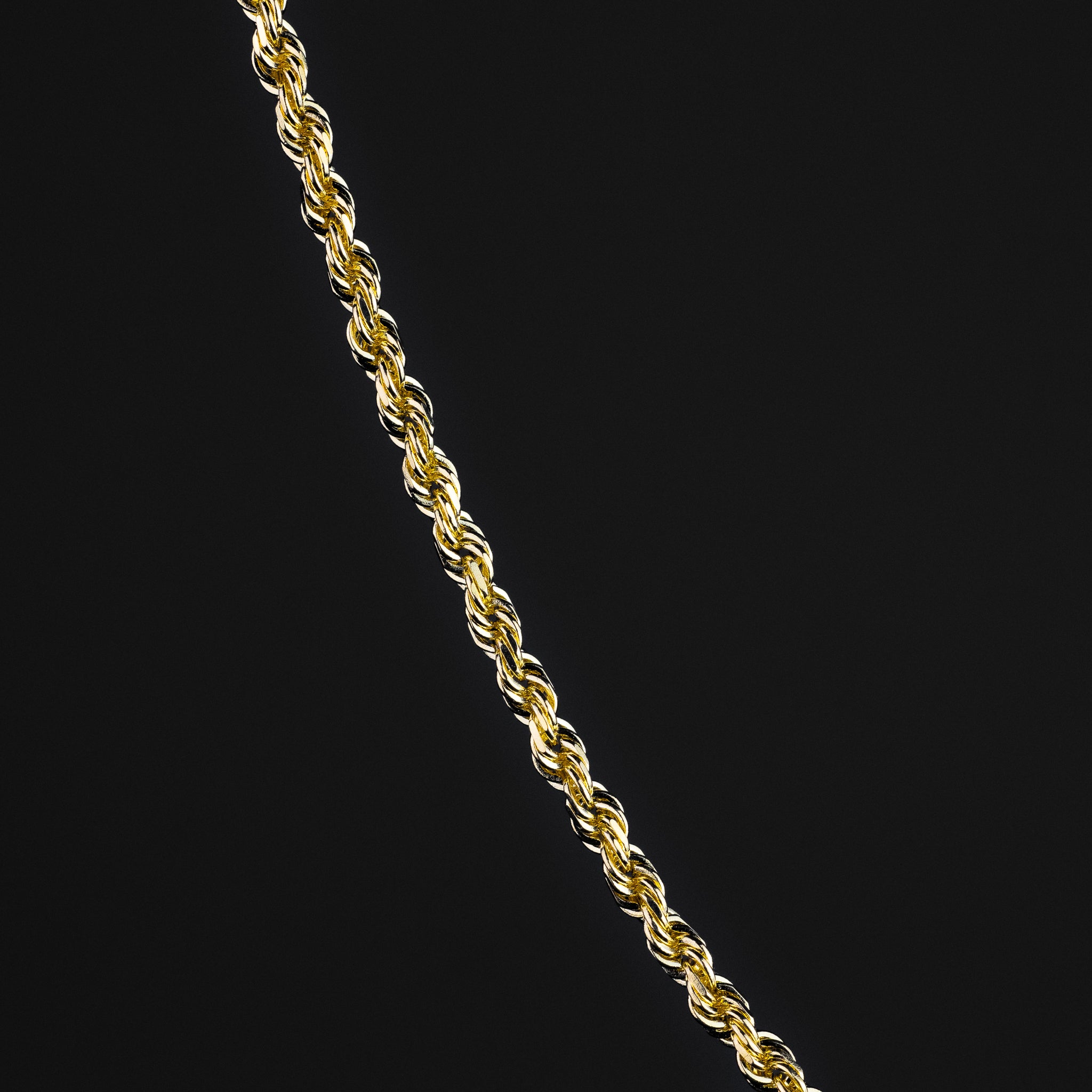 Gold Diamond Cut Solid Rope Chain With 1.5mm Width - Model 0390