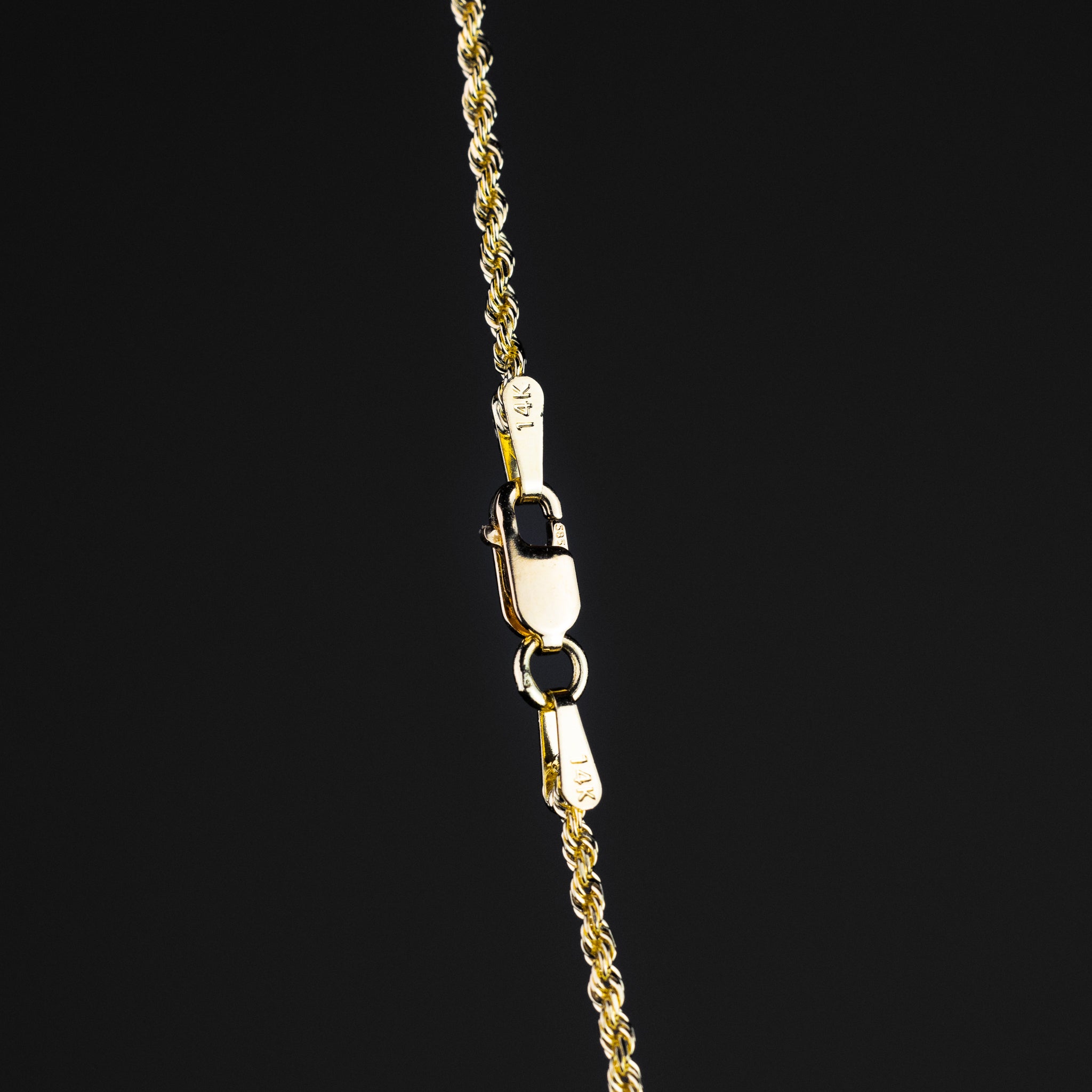 Gold Diamond Cut Solid Rope Chain With 1.5mm Width - Model 0390