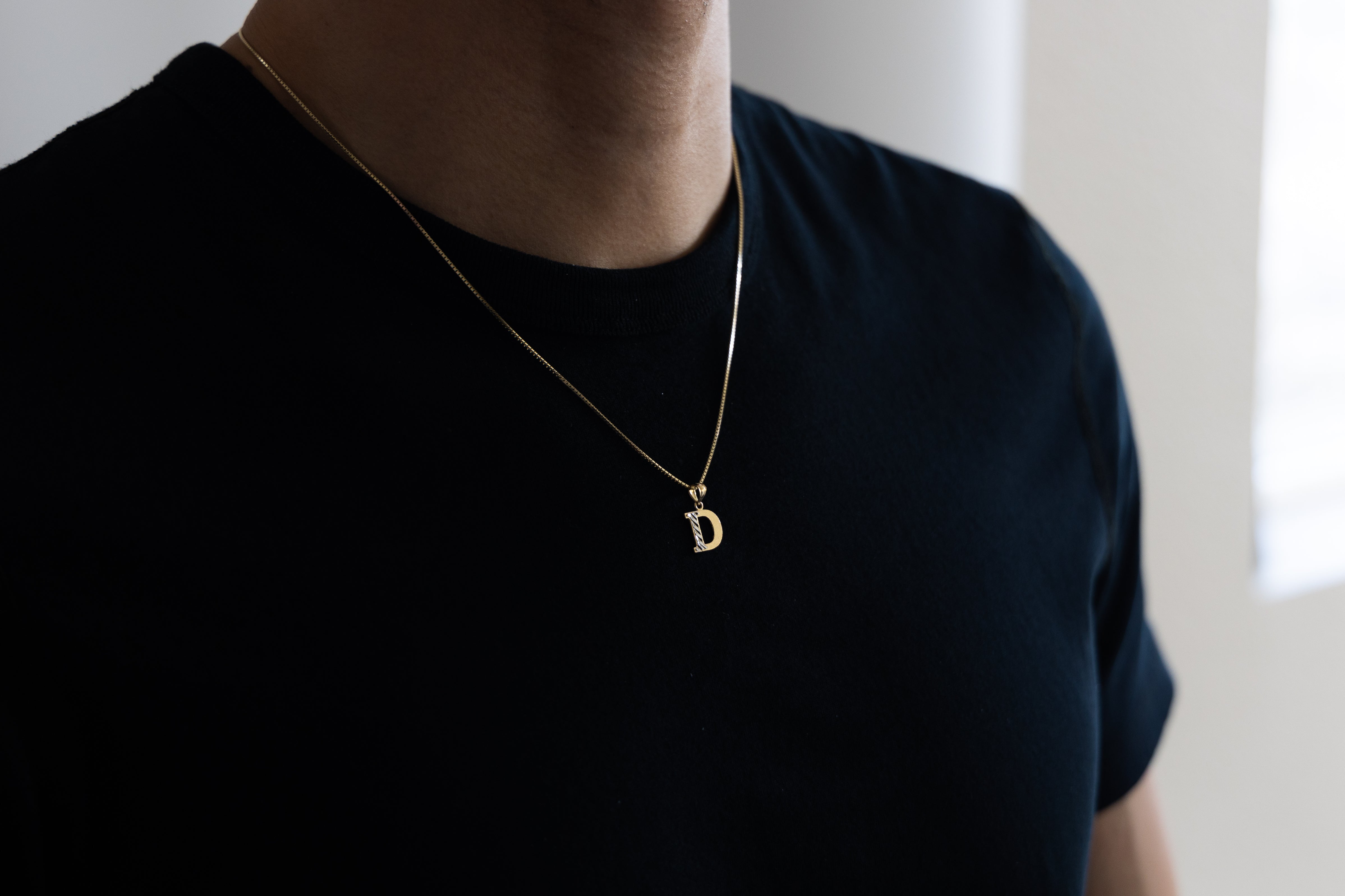 Gold Bold Letter D Pendant | A-Z Pendants - Charlie & Co. Jewelry