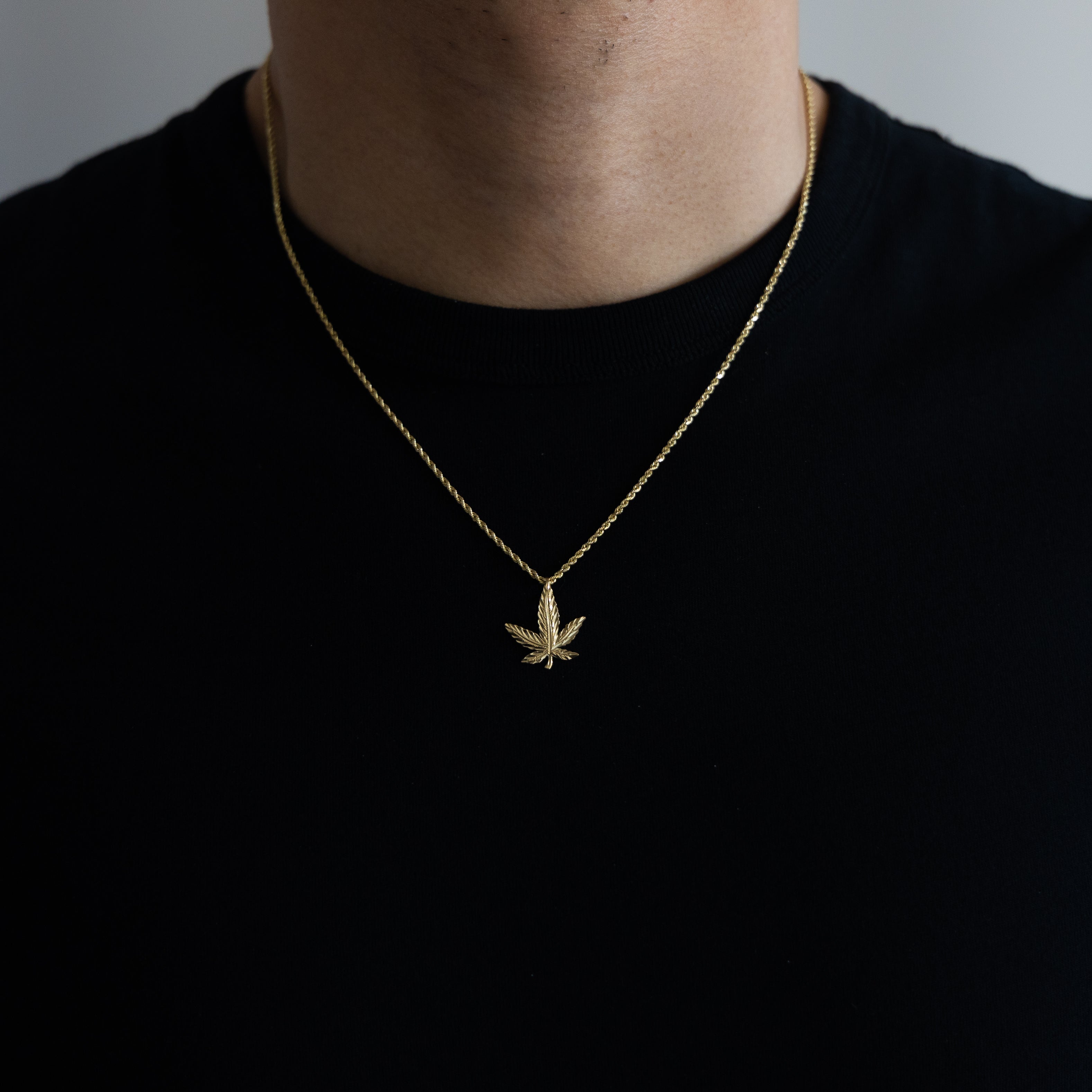 Gold Marijuana Leaf Pendant Model-1567 - Charlie & Co. Jewelry