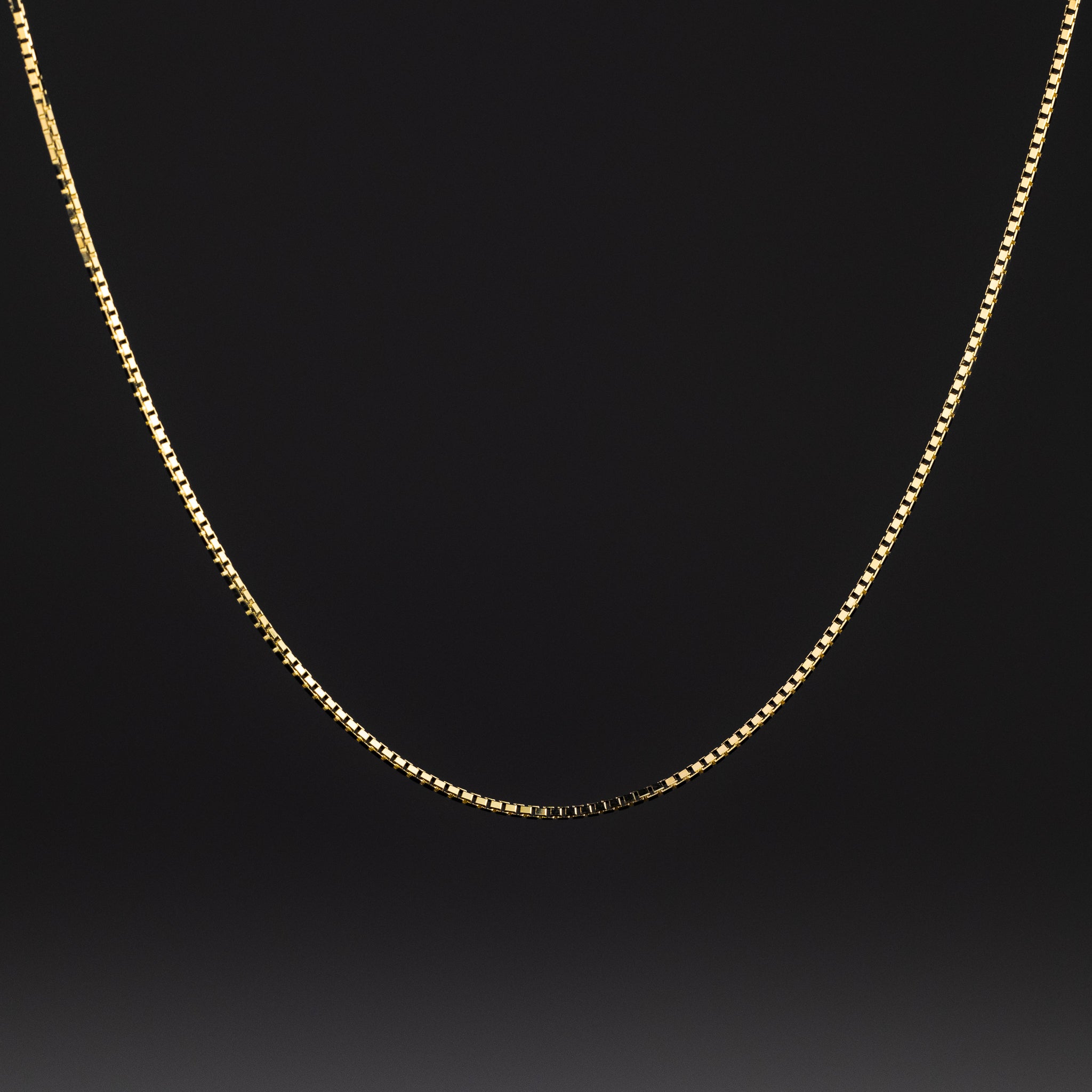 Gold Box Chain Necklace 0.8mm Width - Model 0256