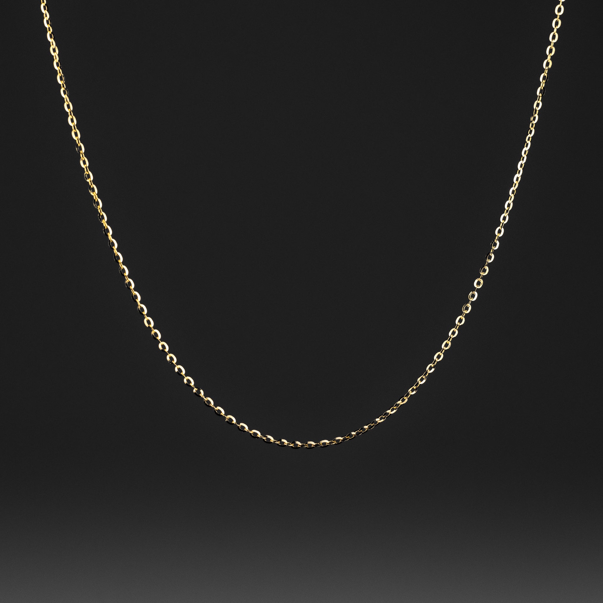 1.2mm Solid Gold Cable Chain Diamond Cut Model-0232