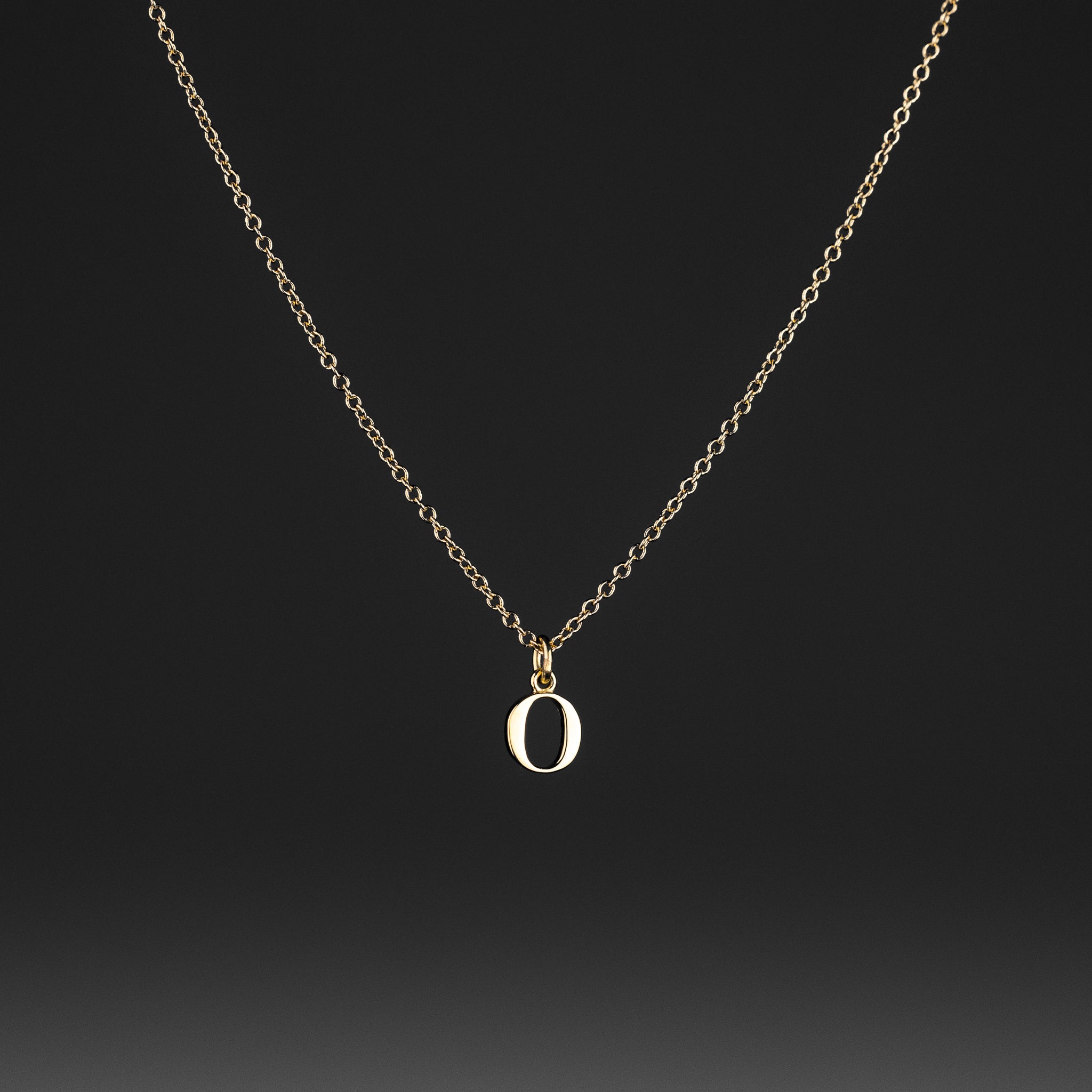 Gold Elegant Lowercase 'o' Initial Choker Necklace