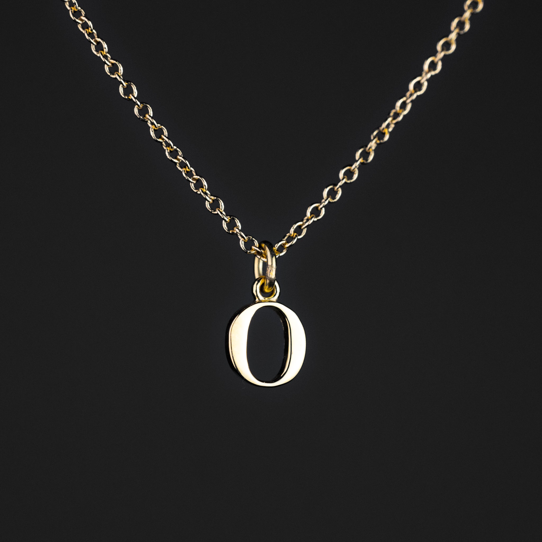 Gold Elegant Lowercase 'o' Initial Choker Necklace