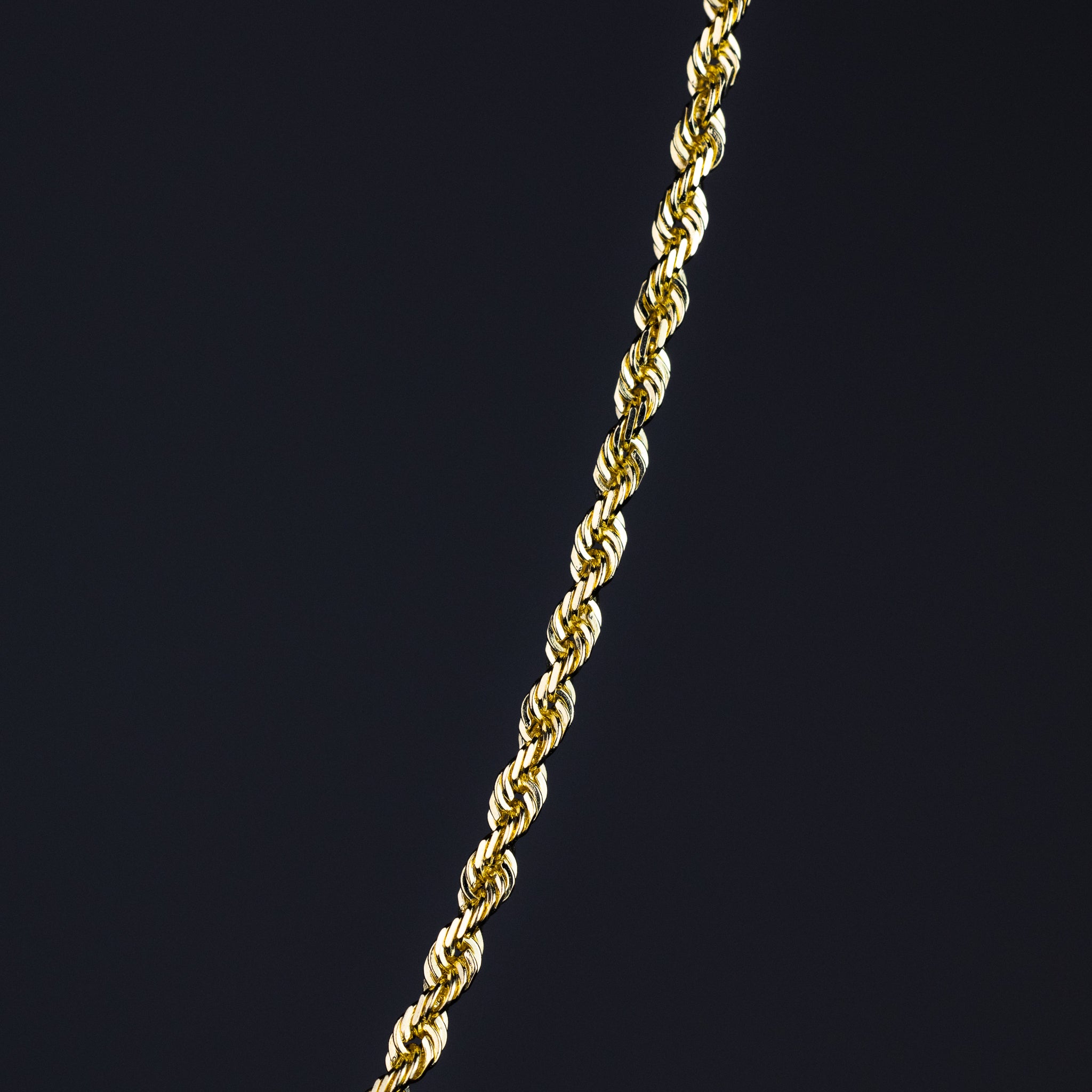 2mm Solid Gold Rope Chain Diamond Cut - Model 0389