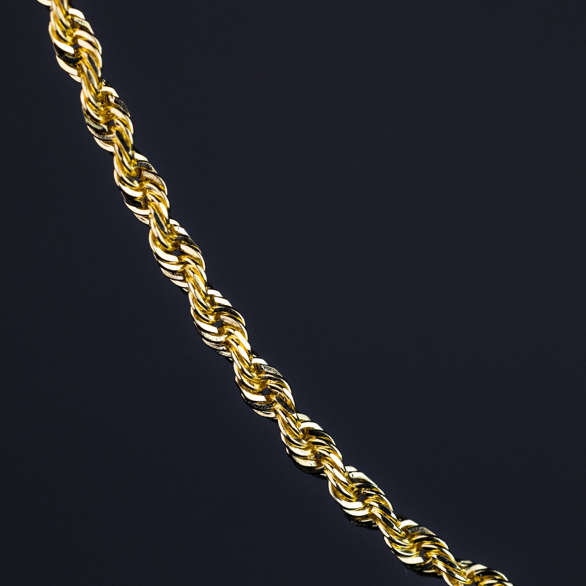 2mm Solid Gold Rope Chain Diamond Cut - Model 0389