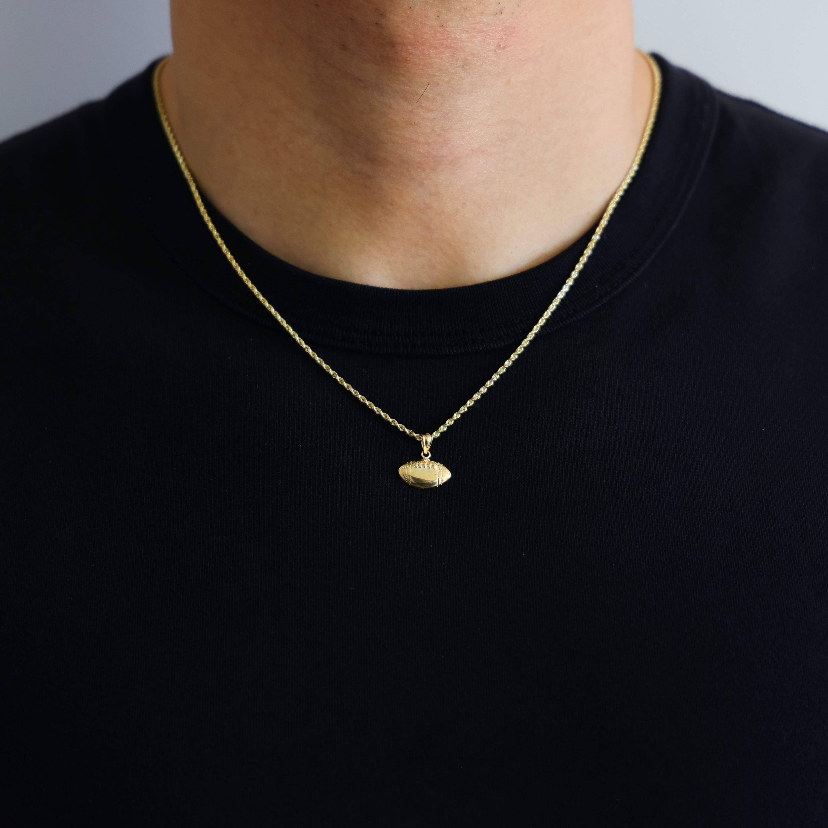 Gold Football Pendant Model-2336 - Charlie & Co. Jewelry