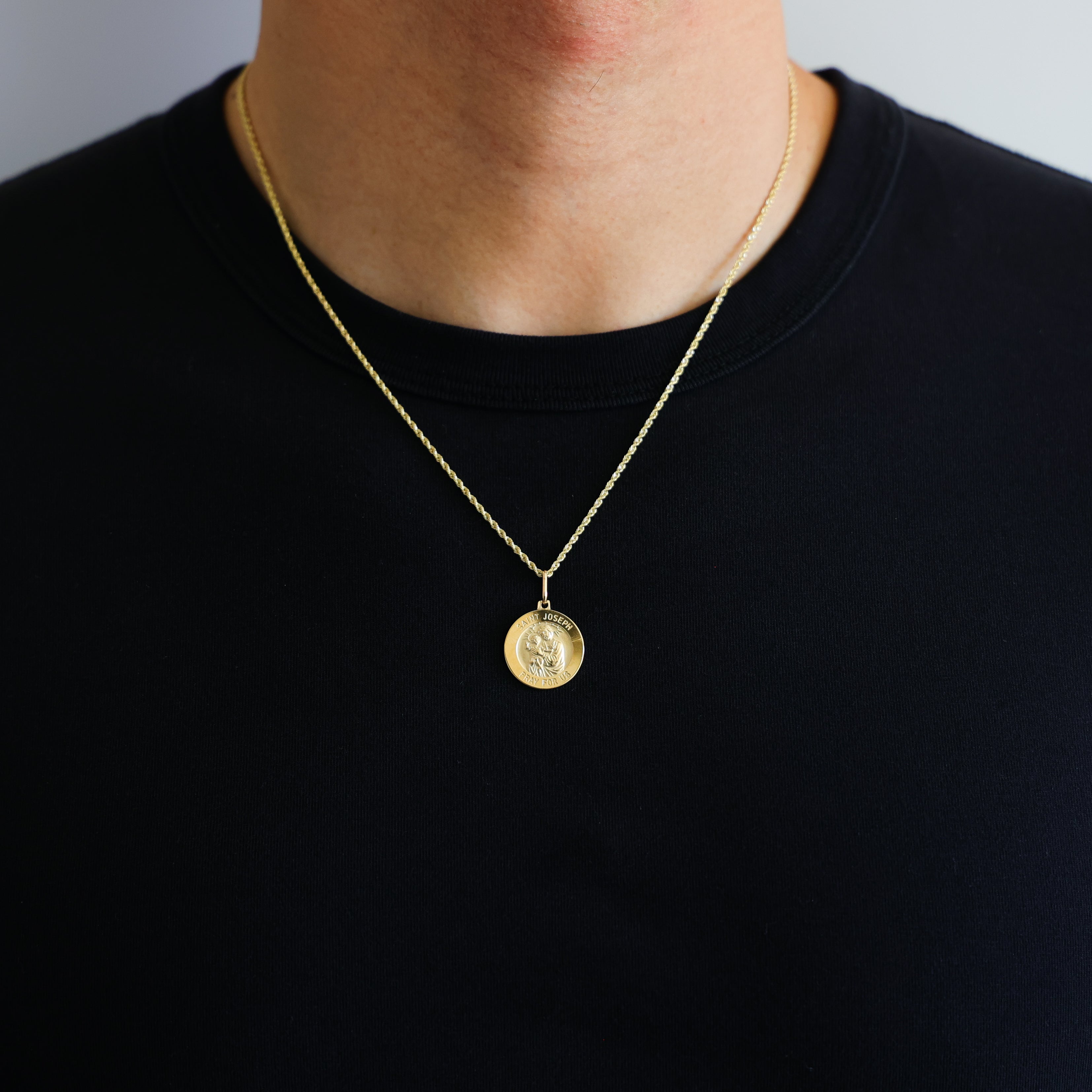 Gold St. Joseph Medal Pendant Model-0274 - Charlie & Co. Jewelry