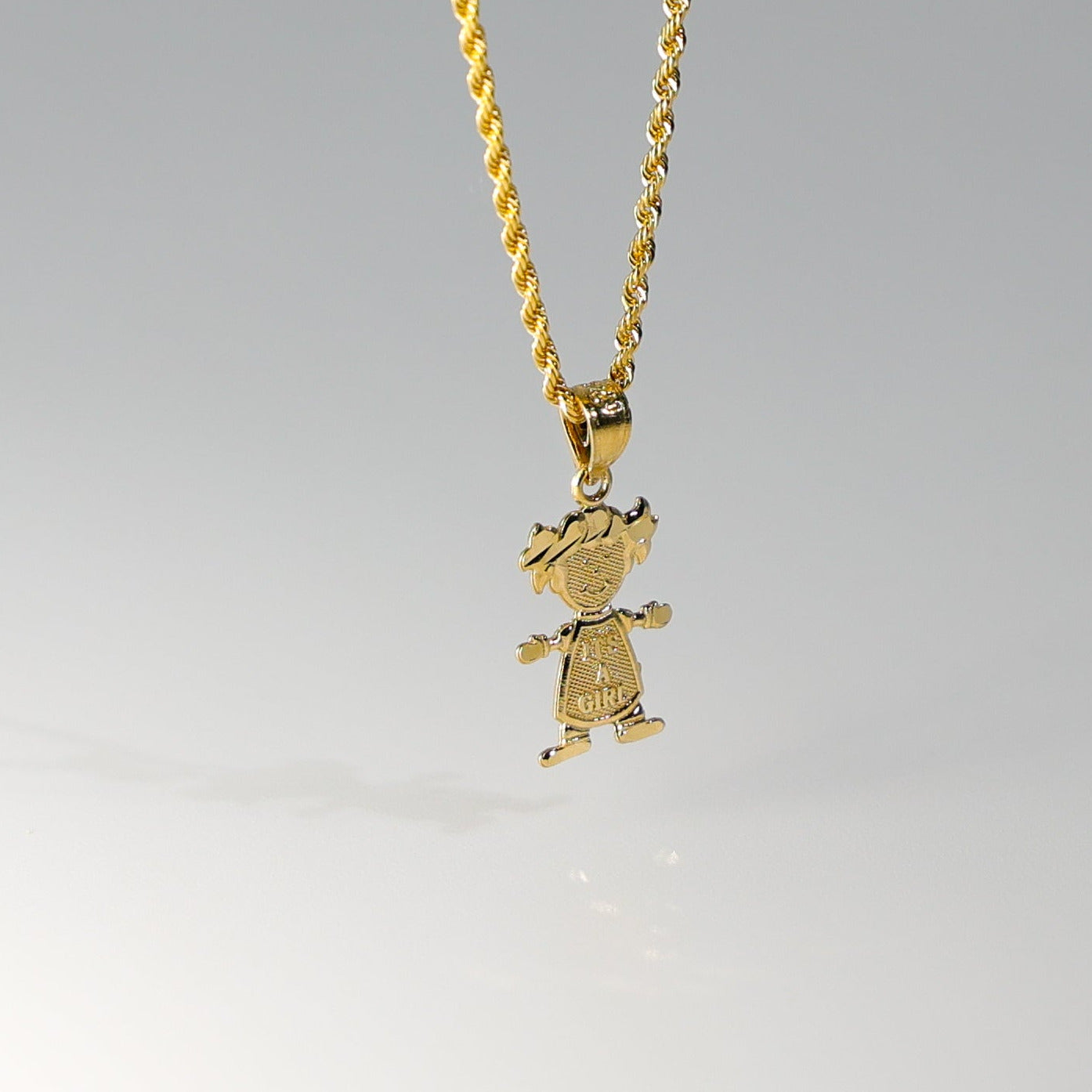 “It’s A Girl!” Solid Gold Pendant Model-662 - Charlie & Co. Jewelry