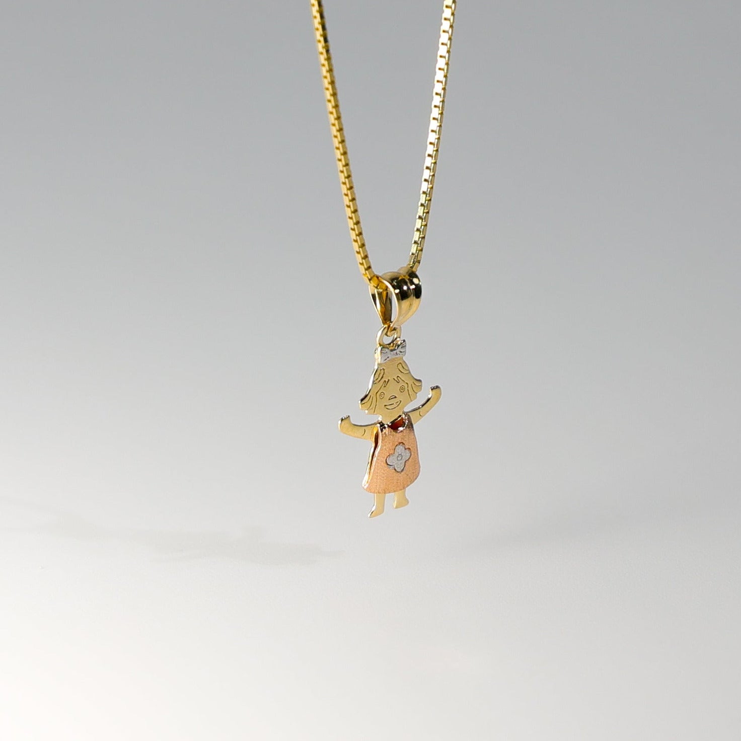Two-Tone Girl Pendant Model-2397 - Charlie & Co. Jewelry