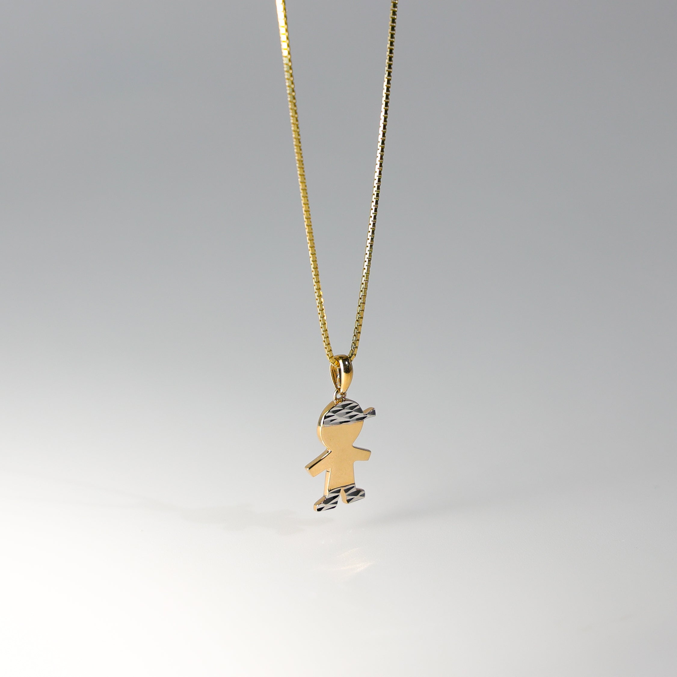 14K Gold Simple Boy Pendant Model-2006 - Charlie & Co. Jewelry