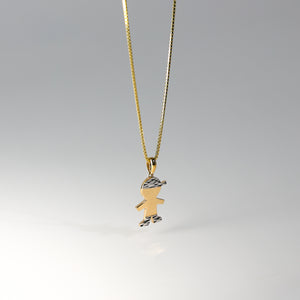 14K Gold Simple Boy Pendant Model-2006 - Charlie & Co. Jewelry