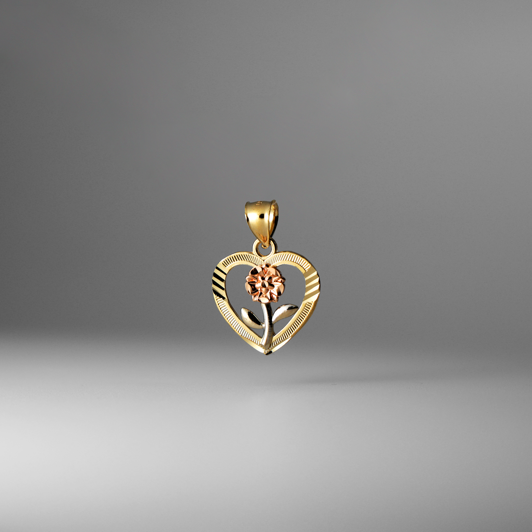 Gold Flower Heart Pendant Model-394