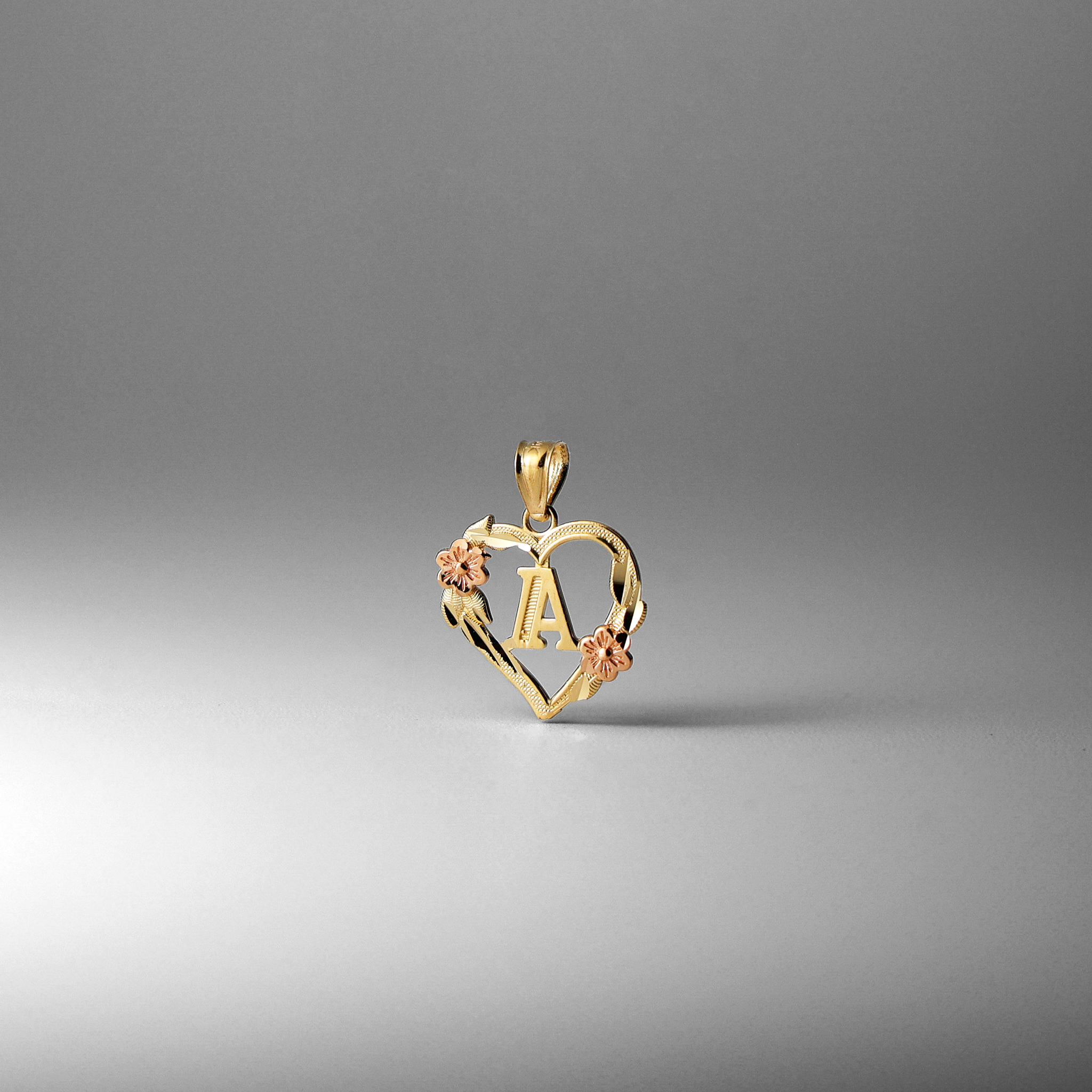 Gold Heart Initial A Pendant | A-Z Pendants - Charlie & Co. Jewelry