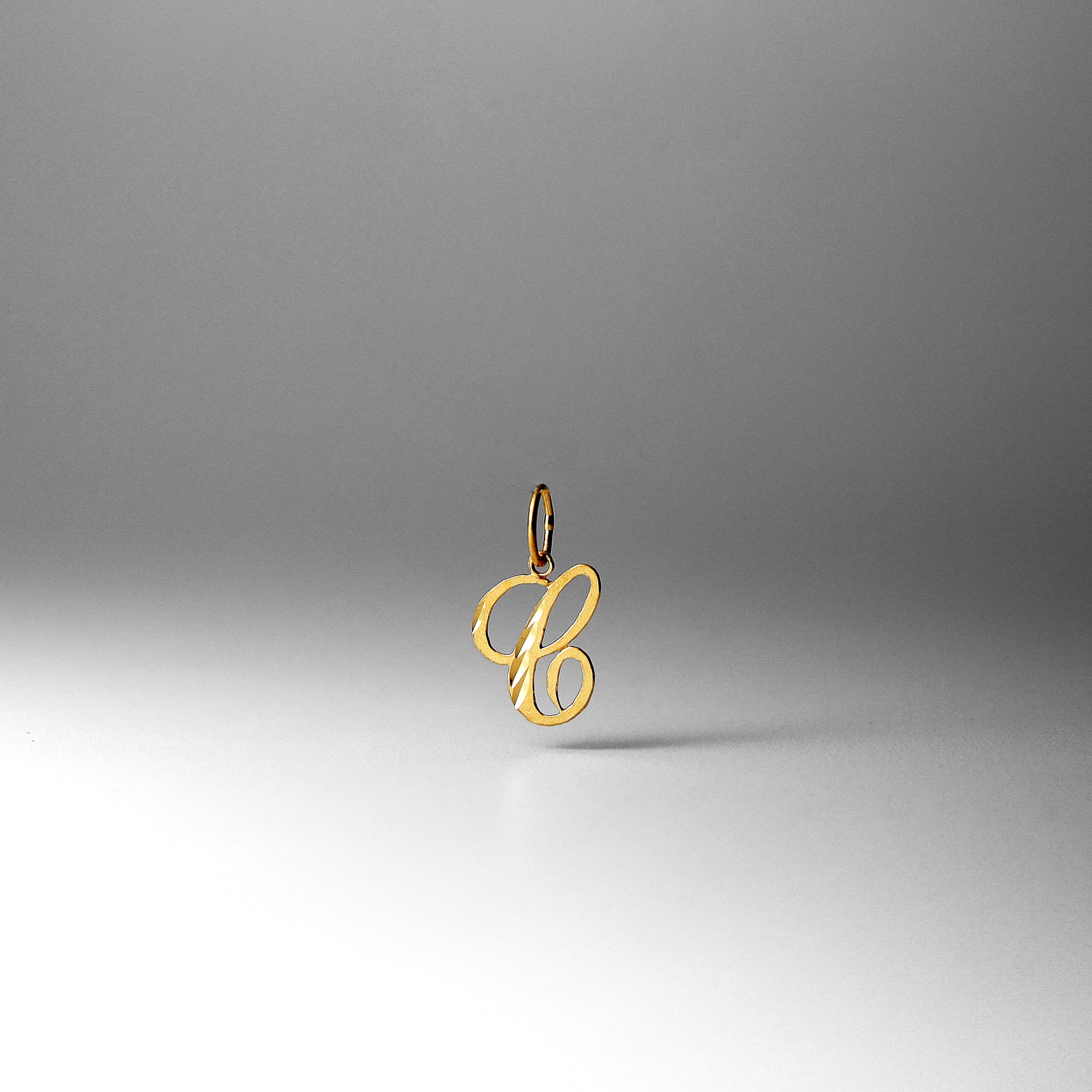 Gold Calligraphy Letter C Pendant | A-Z Pendants - Charlie & Co. Jewelry