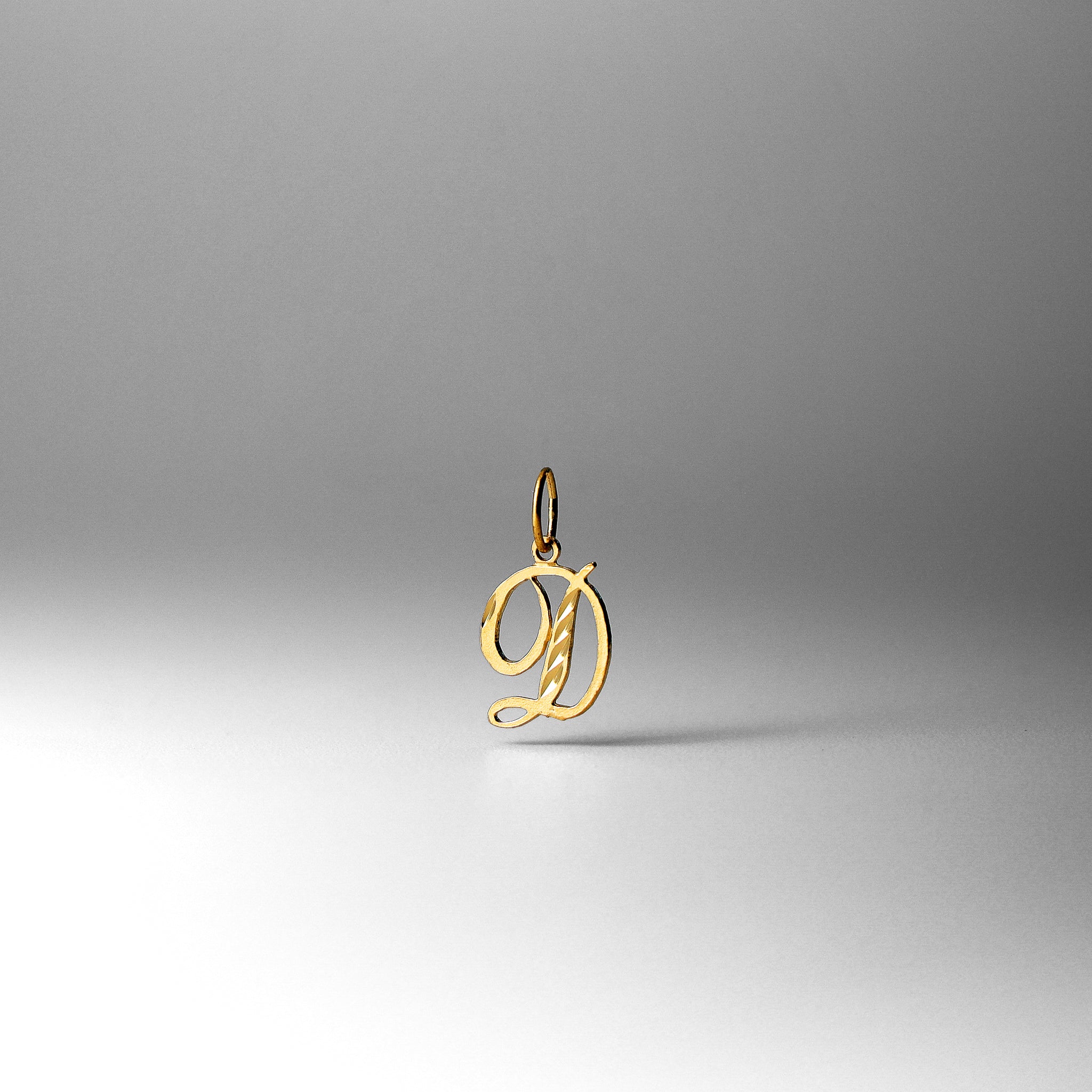 Gold Calligraphy Letter D Pendant | A-Z Pendants - Charlie & Co. Jewelry