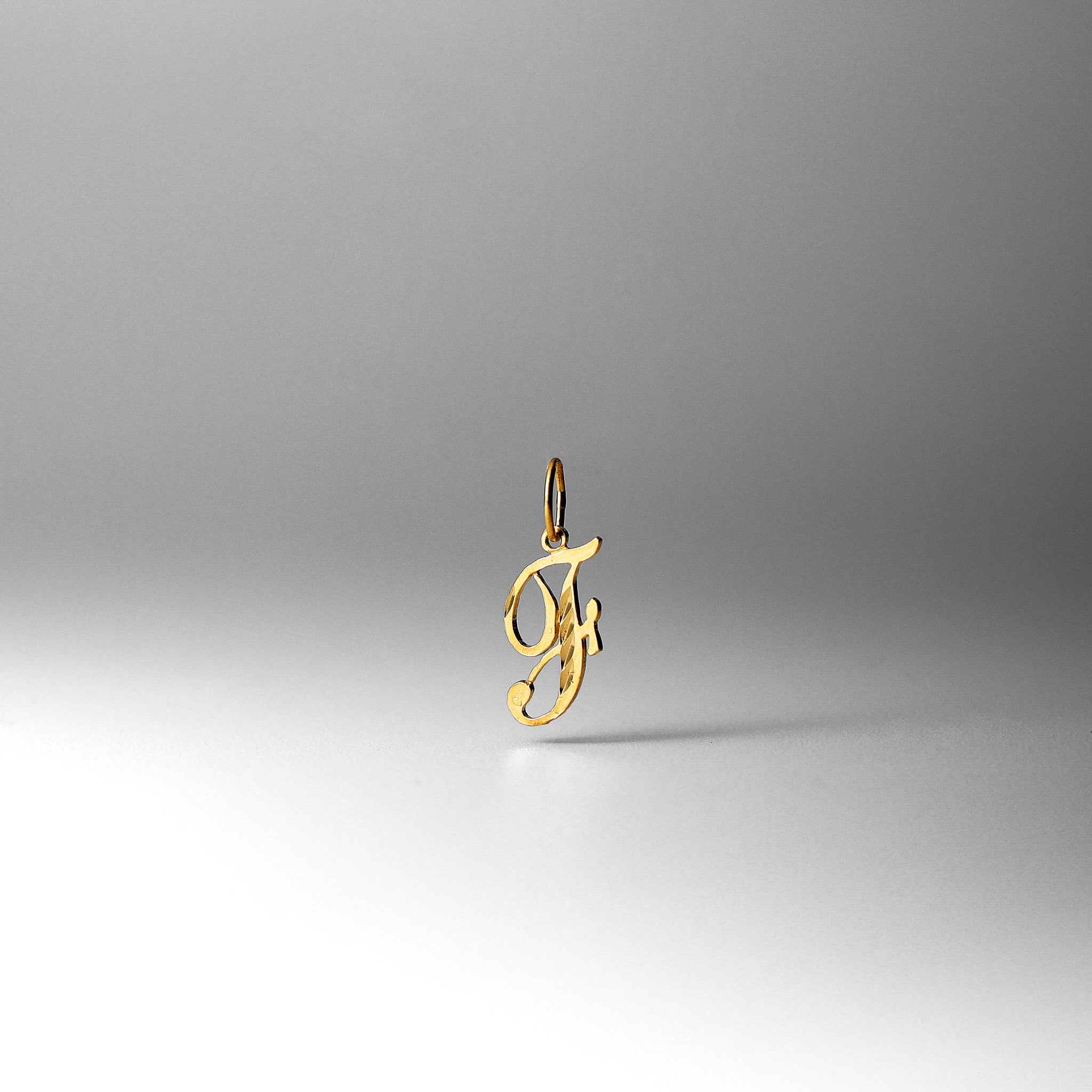 Gold Calligraphy Letter F Pendant | A-Z Pendants