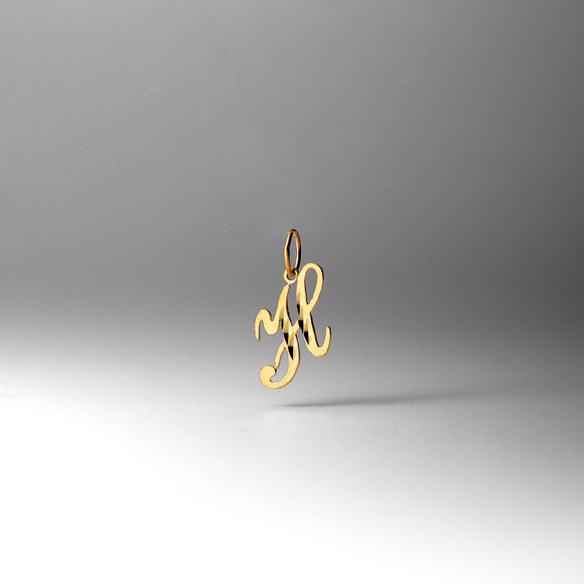 Gold Calligraphy Letter H Pendant | A-Z Pendants