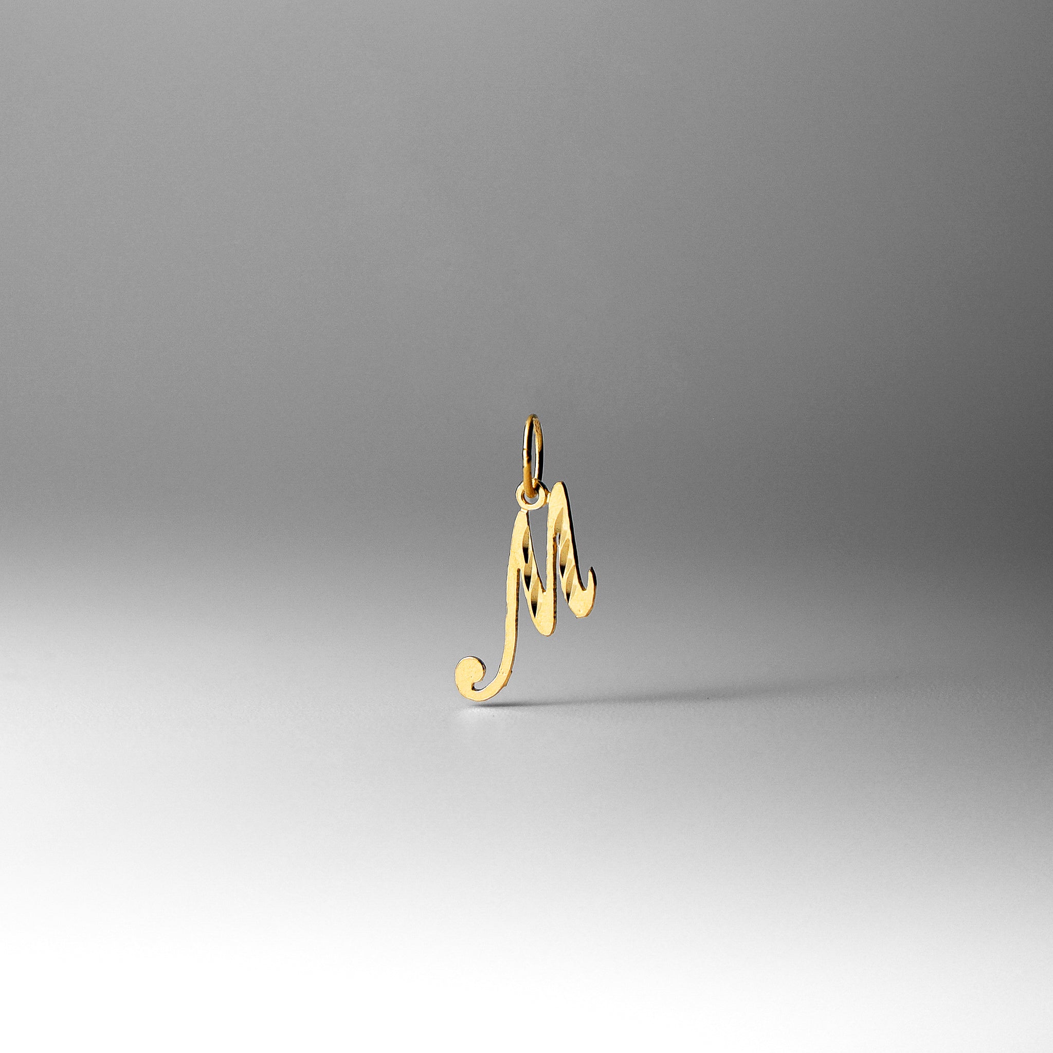 Gold Calligraphy Letter M Pendant | A-Z Pendants
