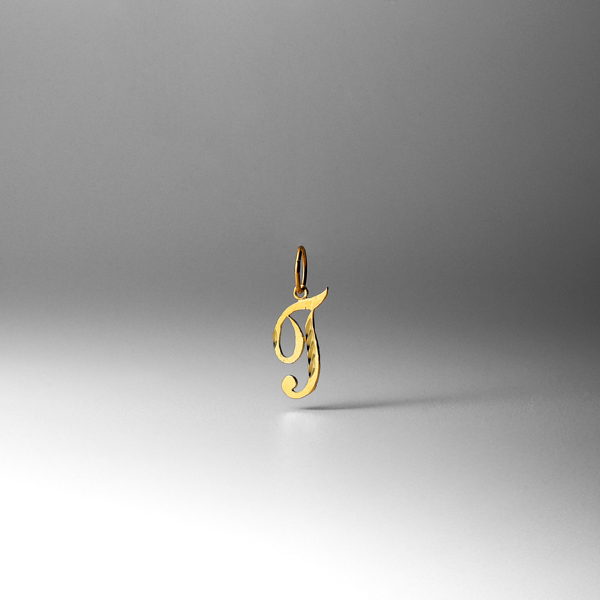 Gold Calligraphy Letter T Pendant | A-Z Pendants
