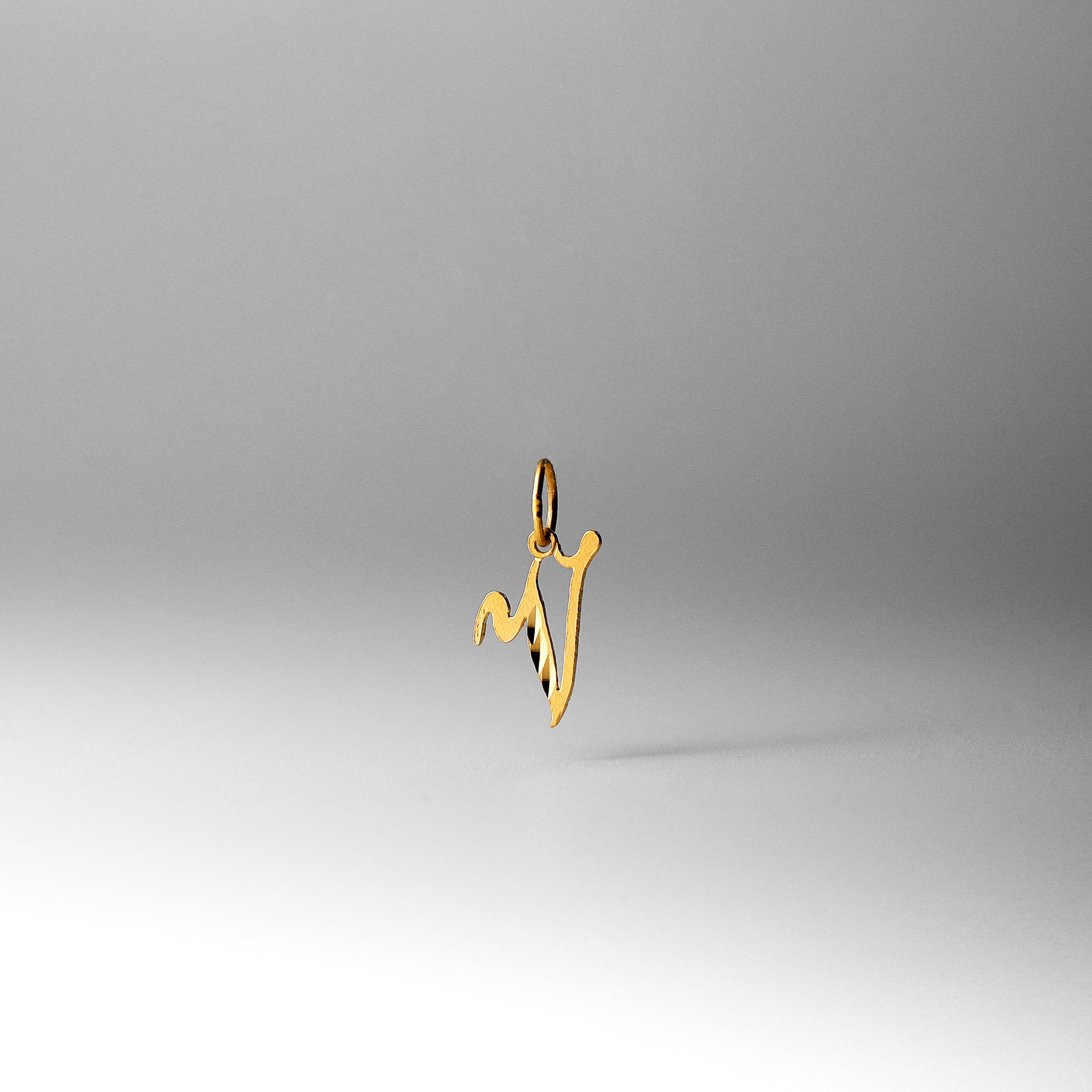 Gold Calligraphy Letter V Pendant | A-Z Pendants