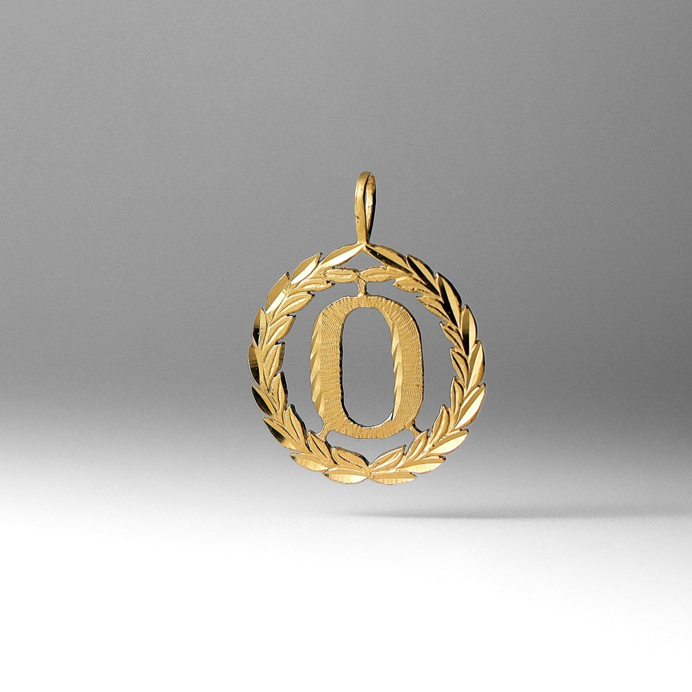 Gold Wreath O Initial Pendant | A-Z Pendants - Charlie & Co. Jewelry