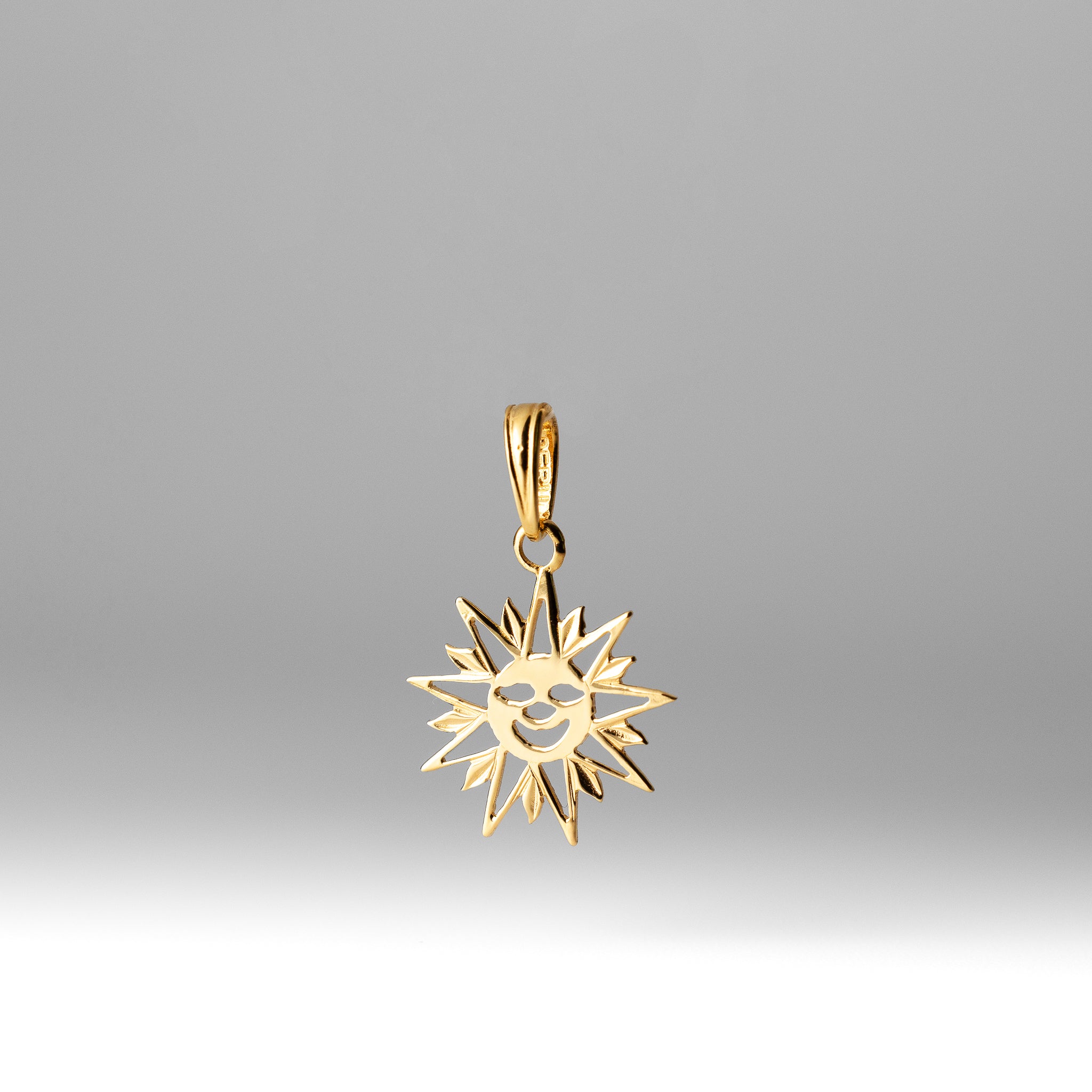 Gold Smiling Sun Charm - Model K7156 - Charlie & Co. Jewelry