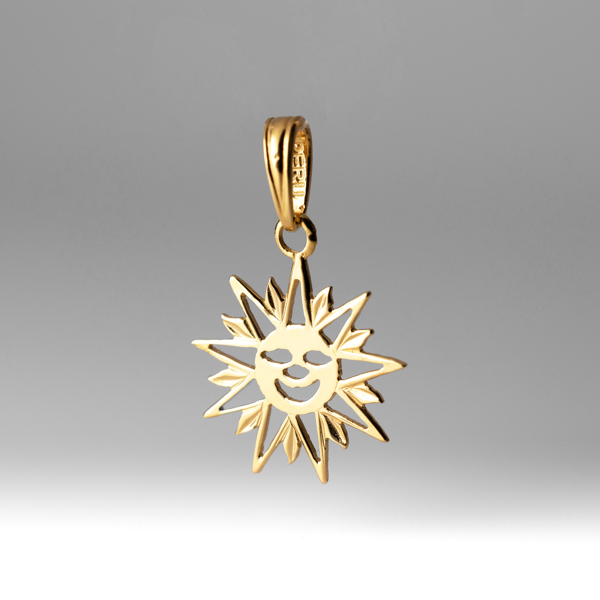 Gold Smiling Sun Charm - Model K7156 - Charlie & Co. Jewelry