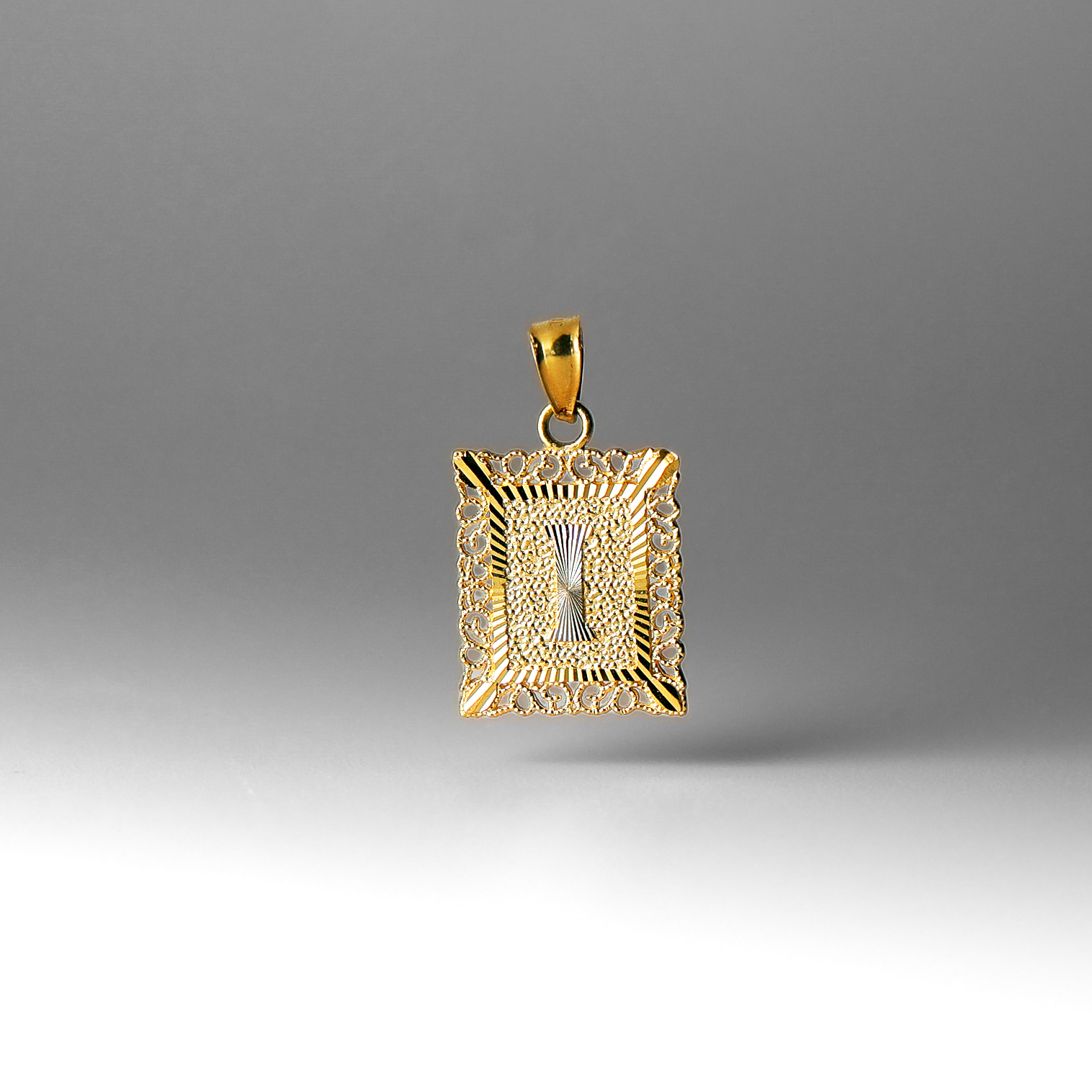 Gold Letter I Filigree Pendants | A-Z Gold Pendants - Charlie & Co. Jewelry