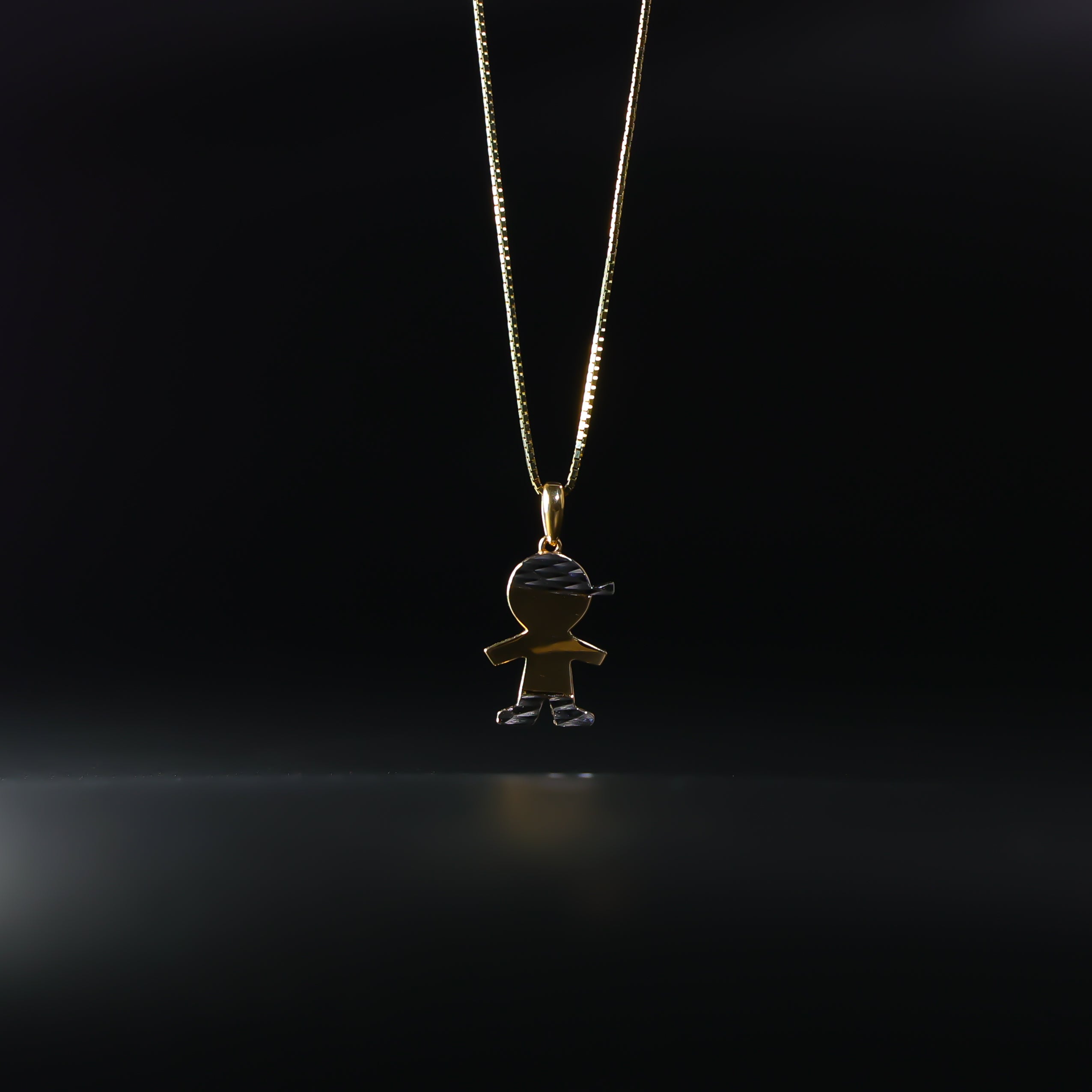 14K Gold Simple Boy Pendant Model-2006 - Charlie & Co. Jewelry