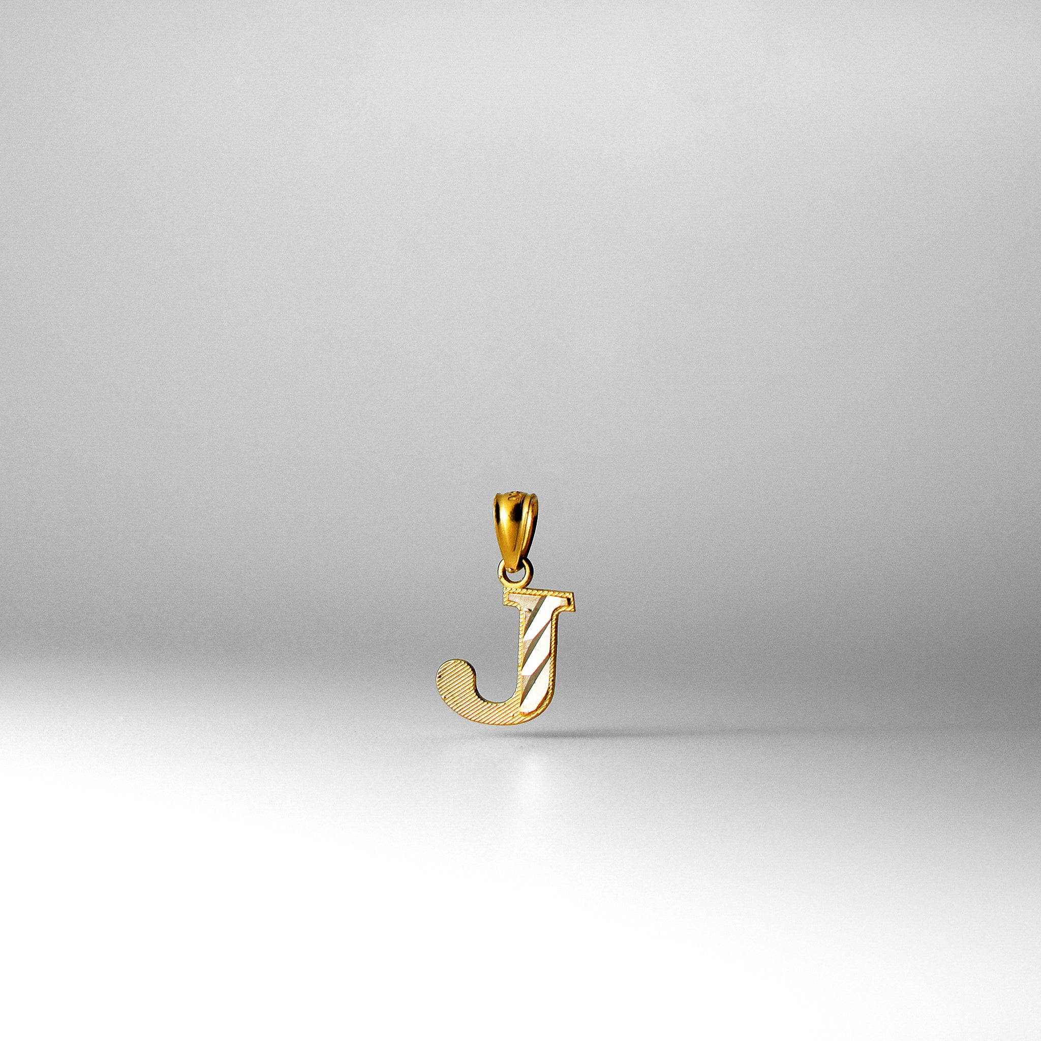 Gold Bold Letter J Pendant | A-Z Pendants - Charlie & Co. Jewelry