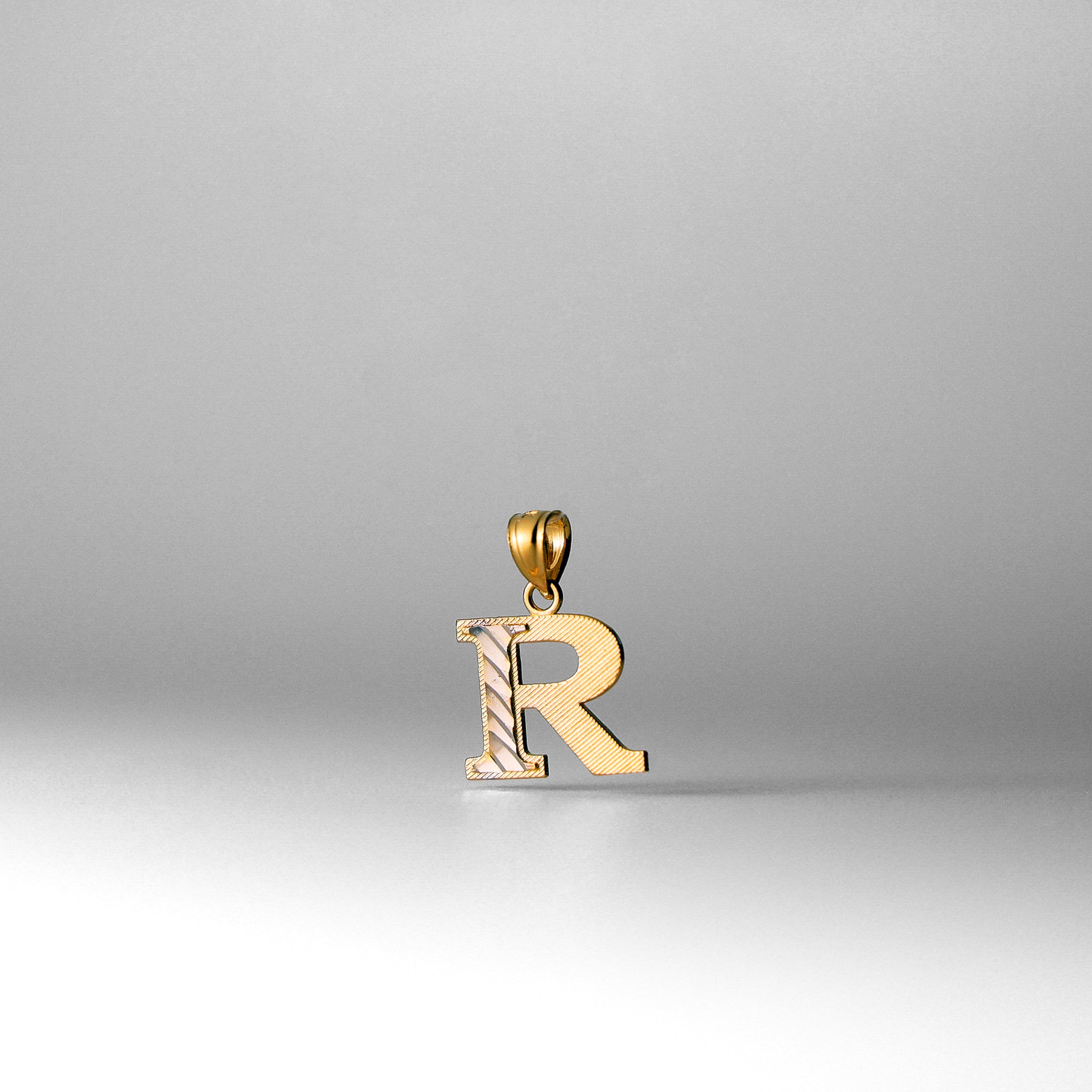 Gold Bold Letter R Pendant | A-Z Pendants