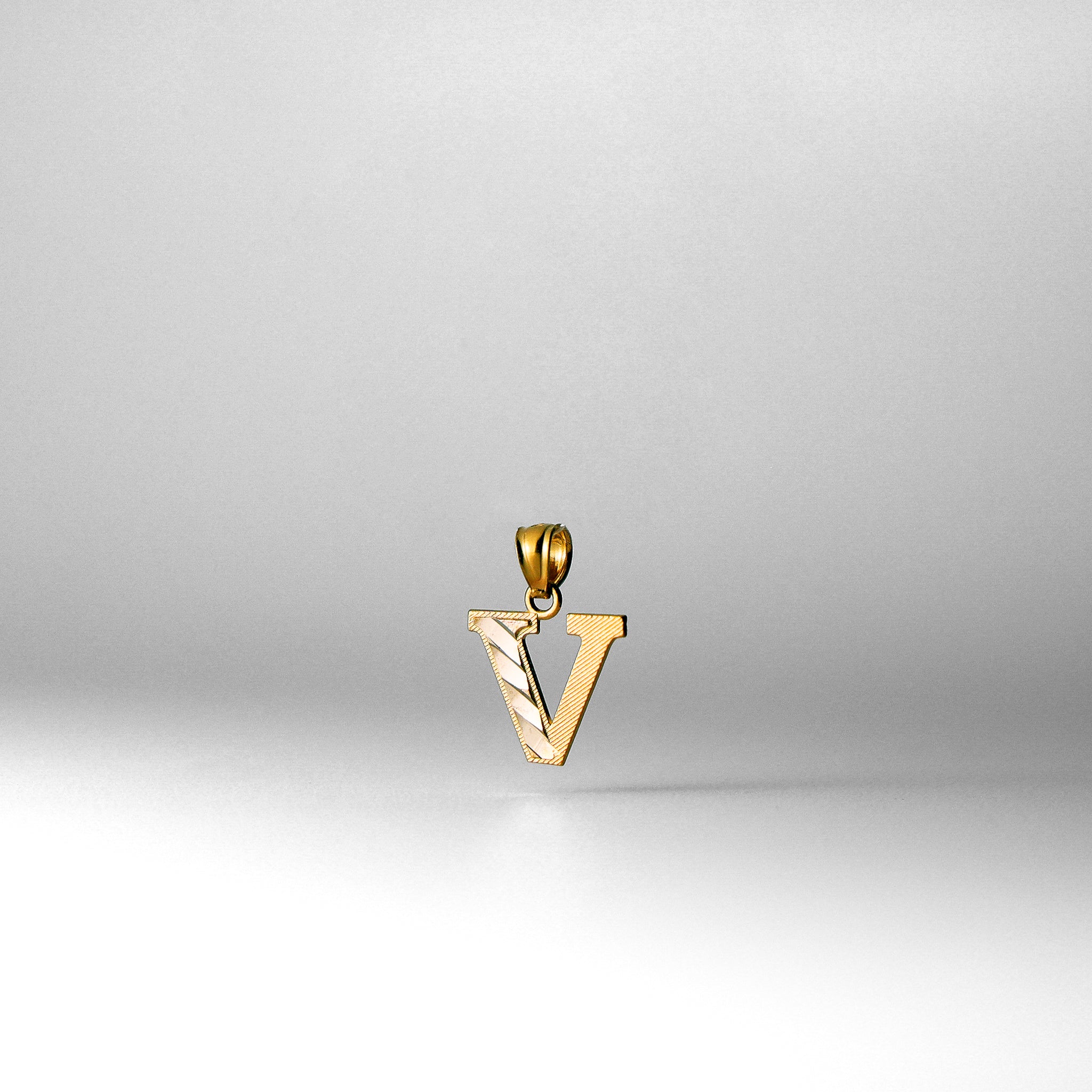 Gold Bold Letter V Pendant | A-Z Pendants