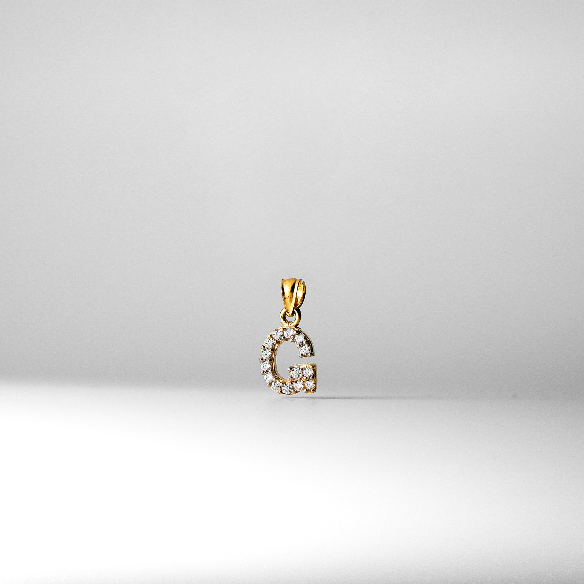Gold Cubic Zirconia Letter G Pendant | A-Z Pendants - Charlie & Co. Jewelry