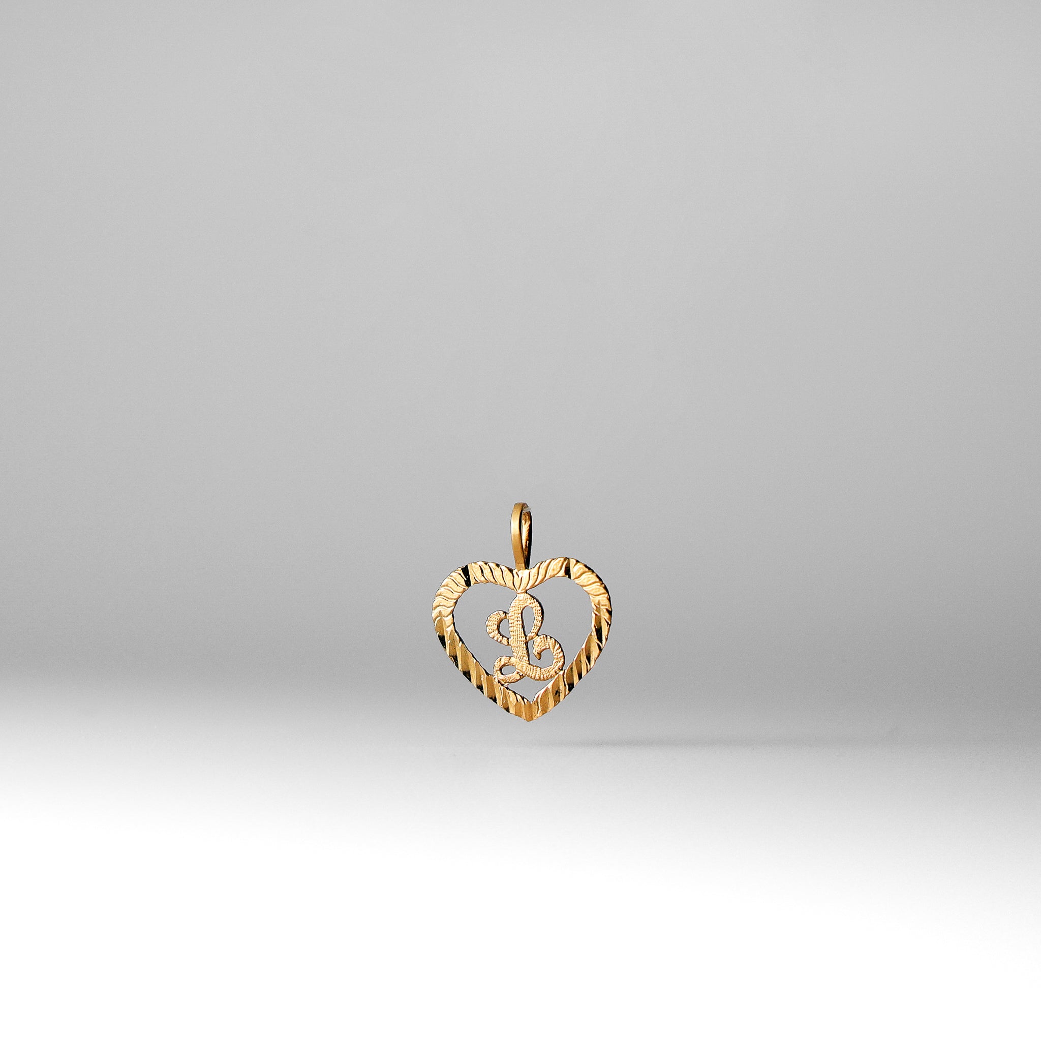 14K Gold Heart-Shaped Letter L Pendant A-Z Pendants Charlie  Jewelry