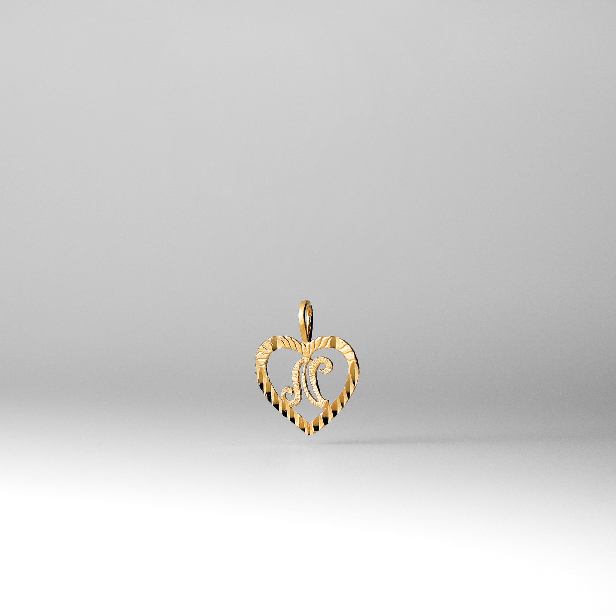 14K Gold Heart-Shaped Letter N Pendant | A-Z Pendants, image size:2048x2048