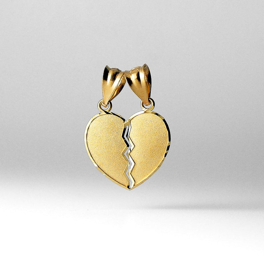 Gold Couple Breakable Heart Pendant Model-415 - Charlie & Co. Jewelry