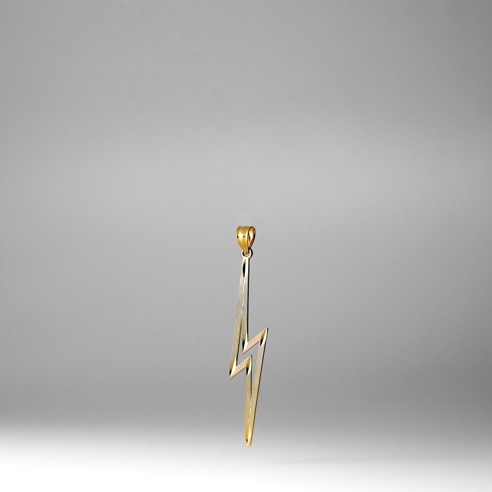 Gold Diamond-Cut Polished Lightning Bolt Pendant