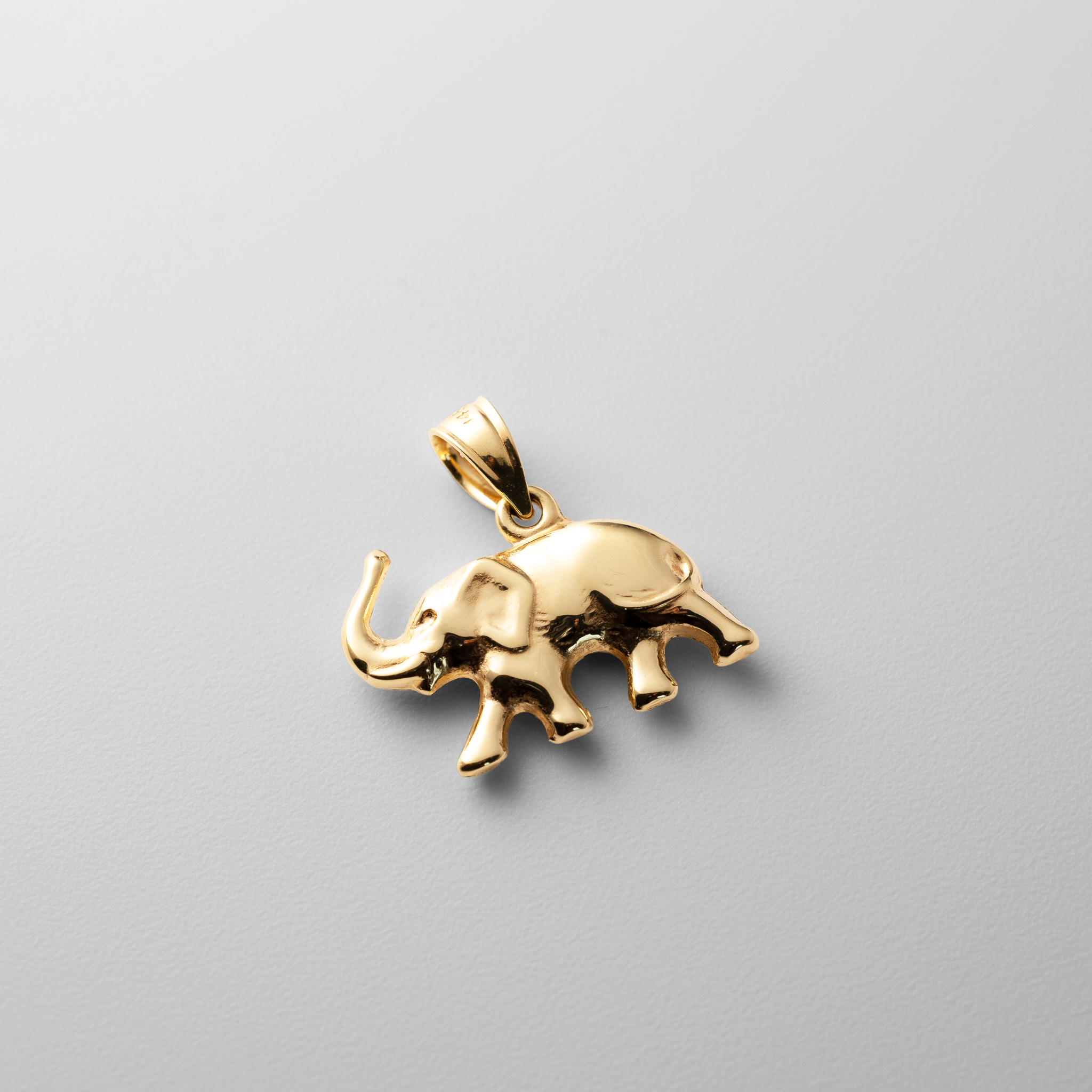 Gold 3D Elephant Pendant - Charlie & Co. Jewelry