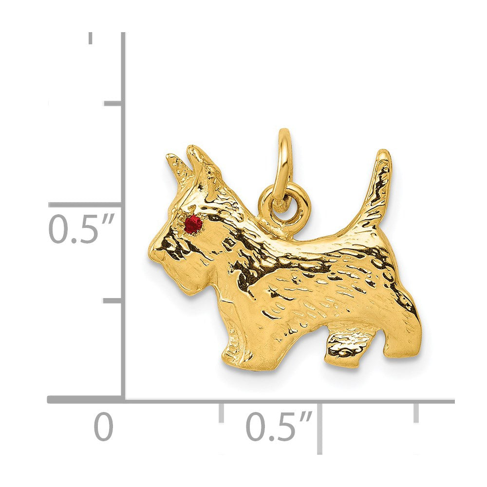 Charlie & Co Jewelry | 14k Ruby Eye Scottie Dog Charm - Model A0845