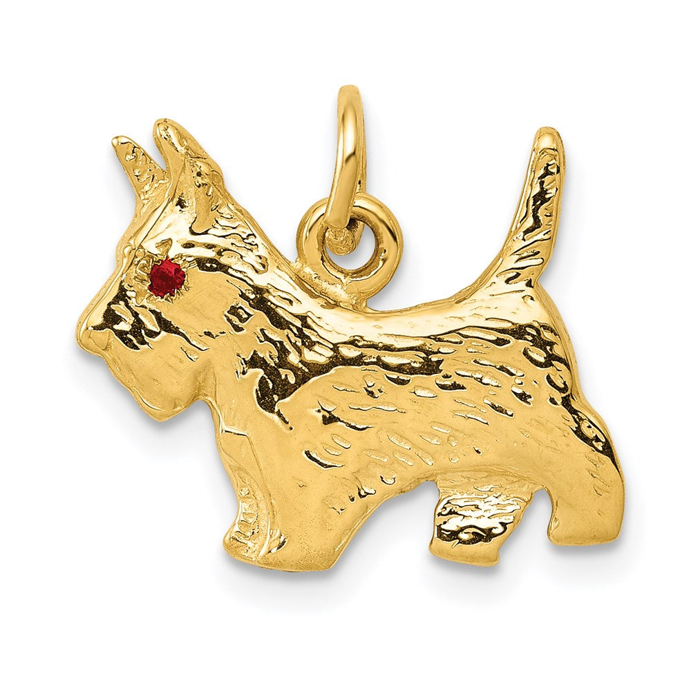 Charlie & Co Jewelry | 14k Ruby Eye Scottie Dog Charm - Model A0845